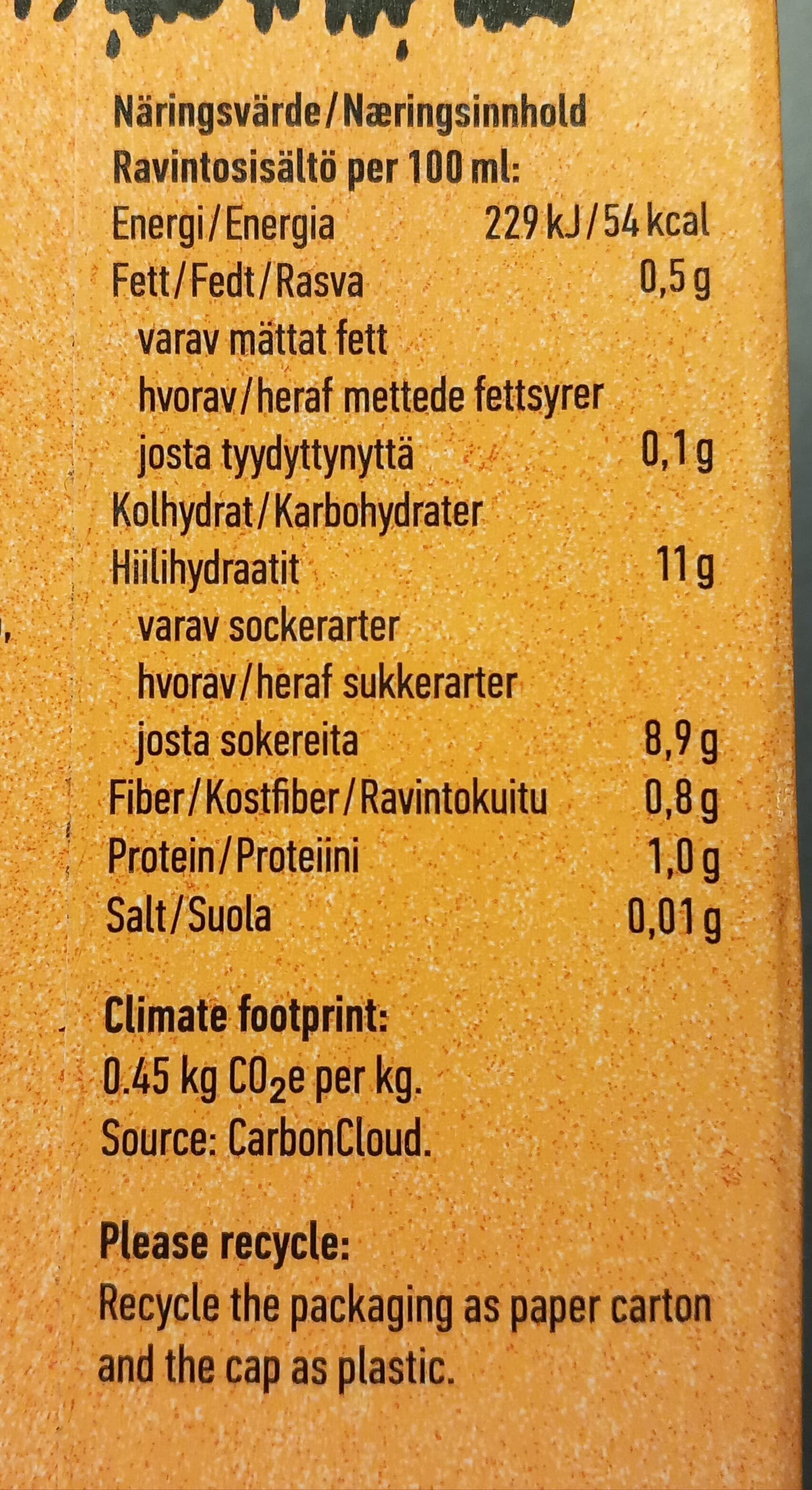 Oatly Havredrik m. appelsin og mango packshot