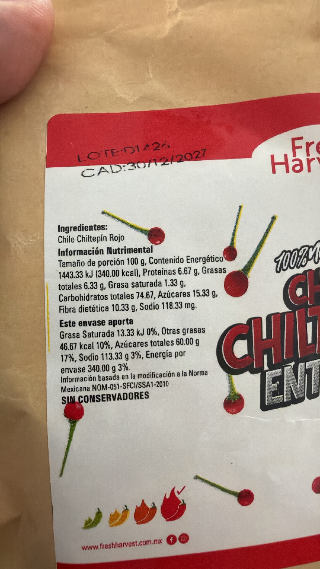 Fresh Harvest Chile Chiltepín Entero packshot