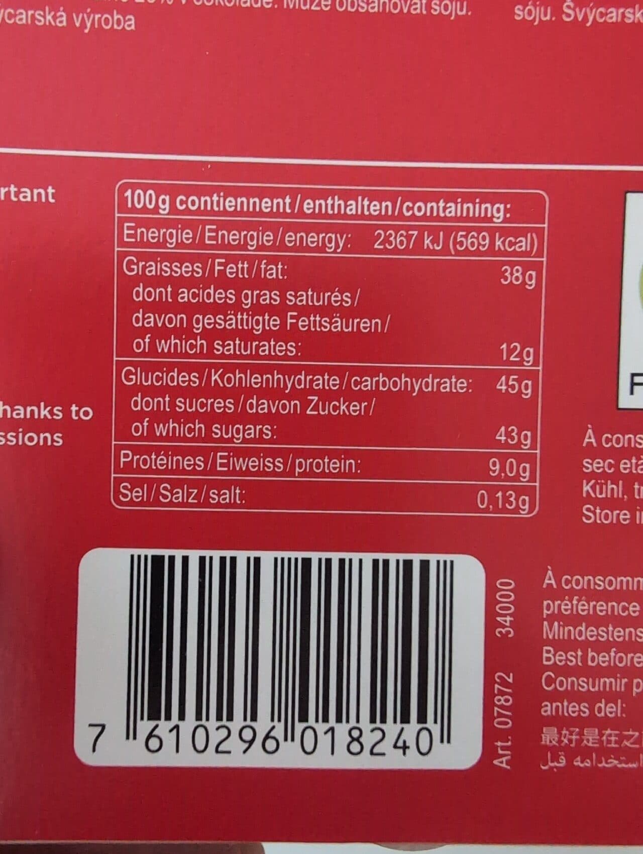 Favarger Avelines Premium Swiss Chocolate packshot