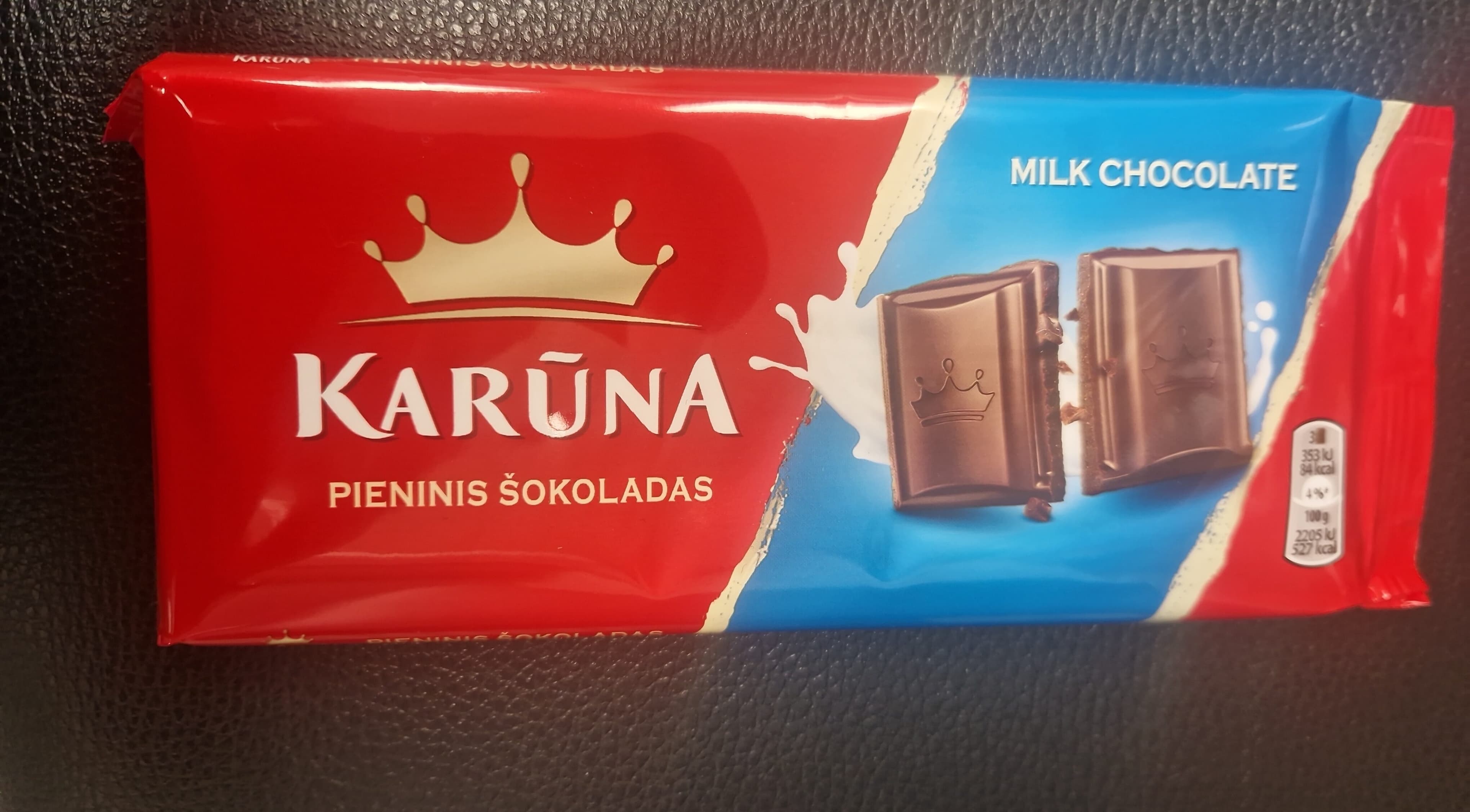KARŪNA pieninis šokoladas packshot