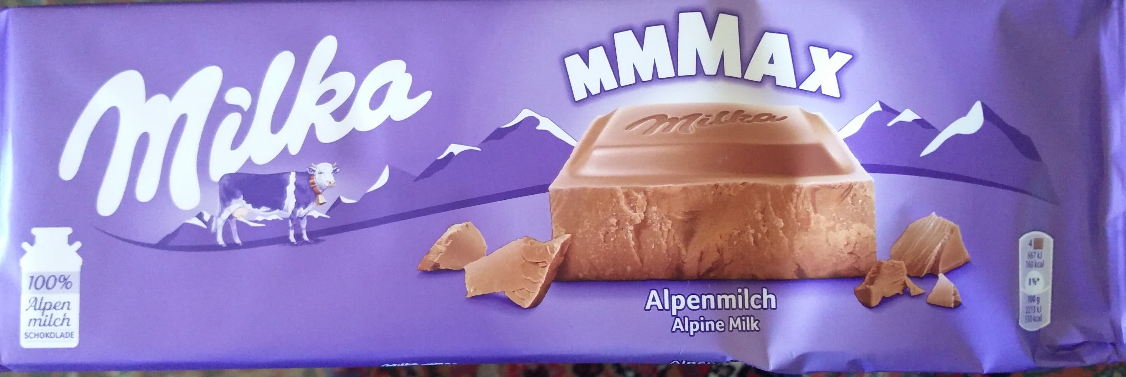 Milka Milka Alpenmilch Schokolade packshot