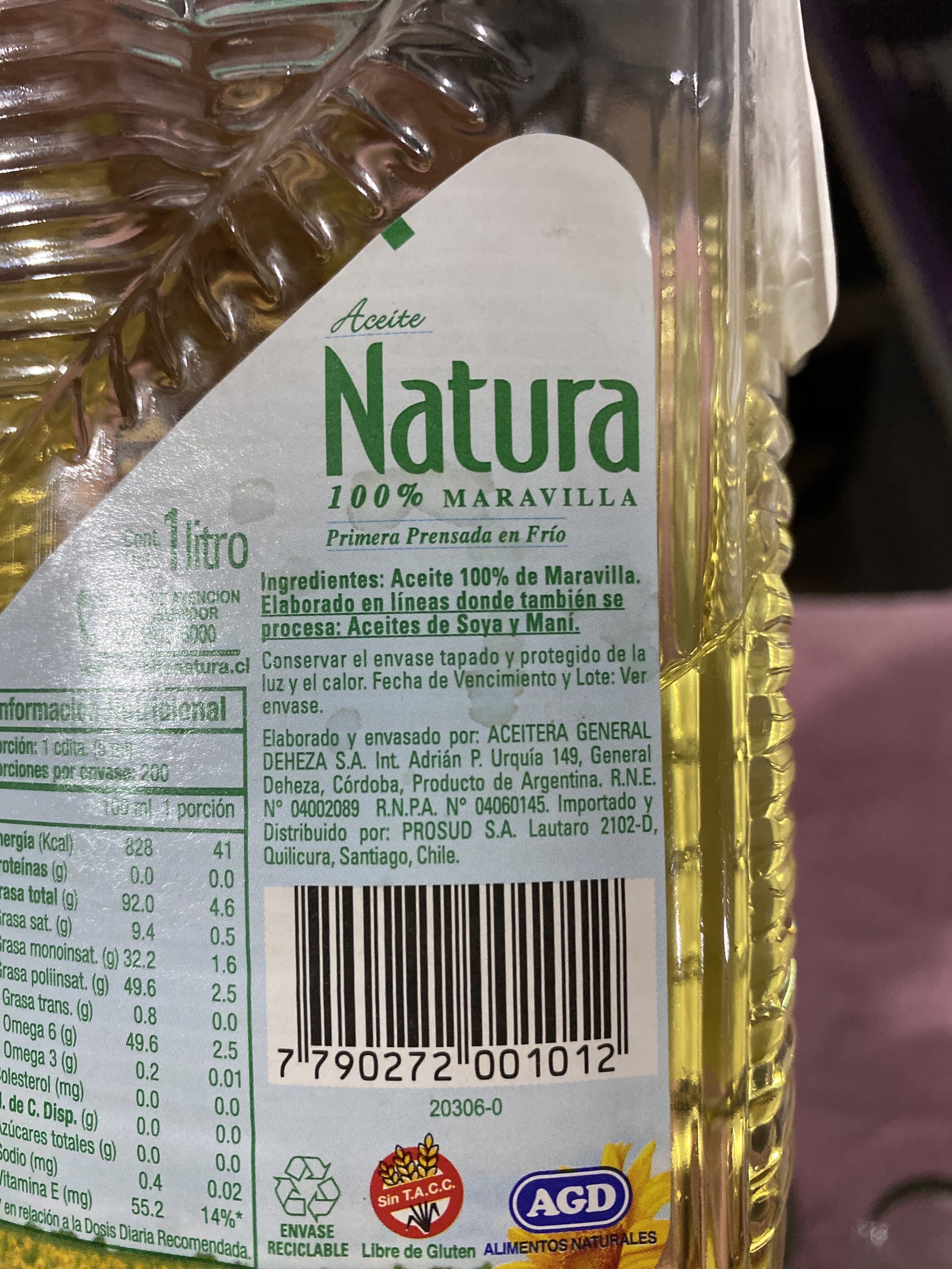 Natura Aliejus packshot