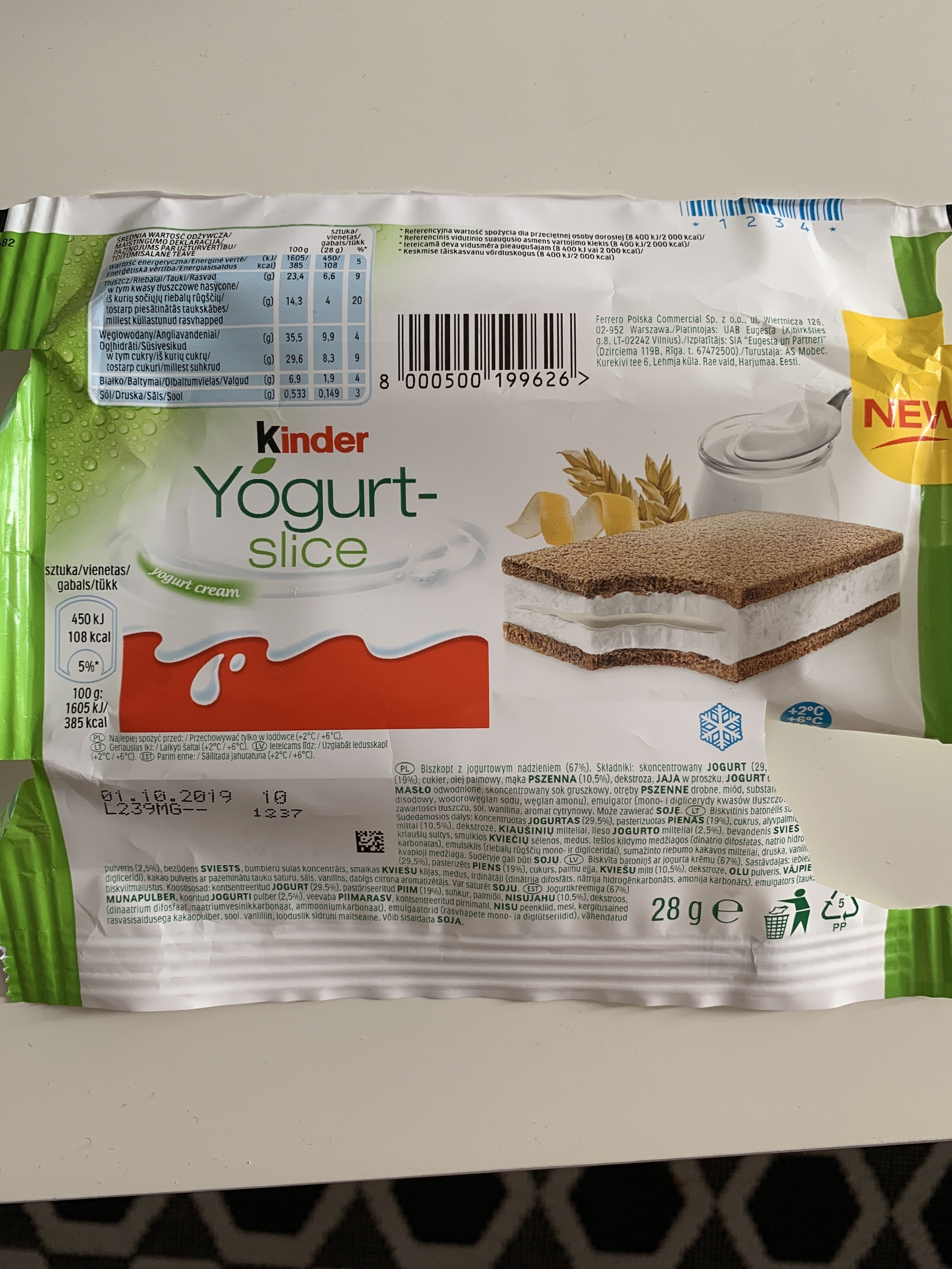 Kinder Kinder Yogurt-Slice packshot