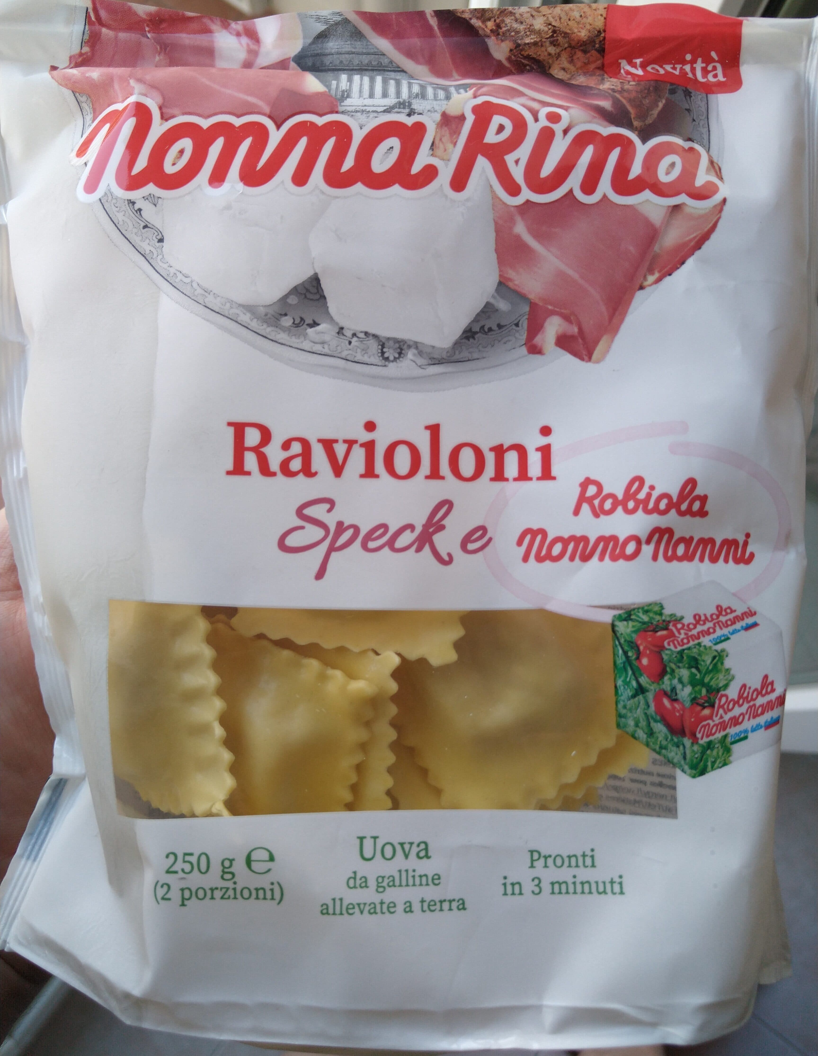 Nonna Rina Ravioloni speck e robiola Nonno Nanni packshot