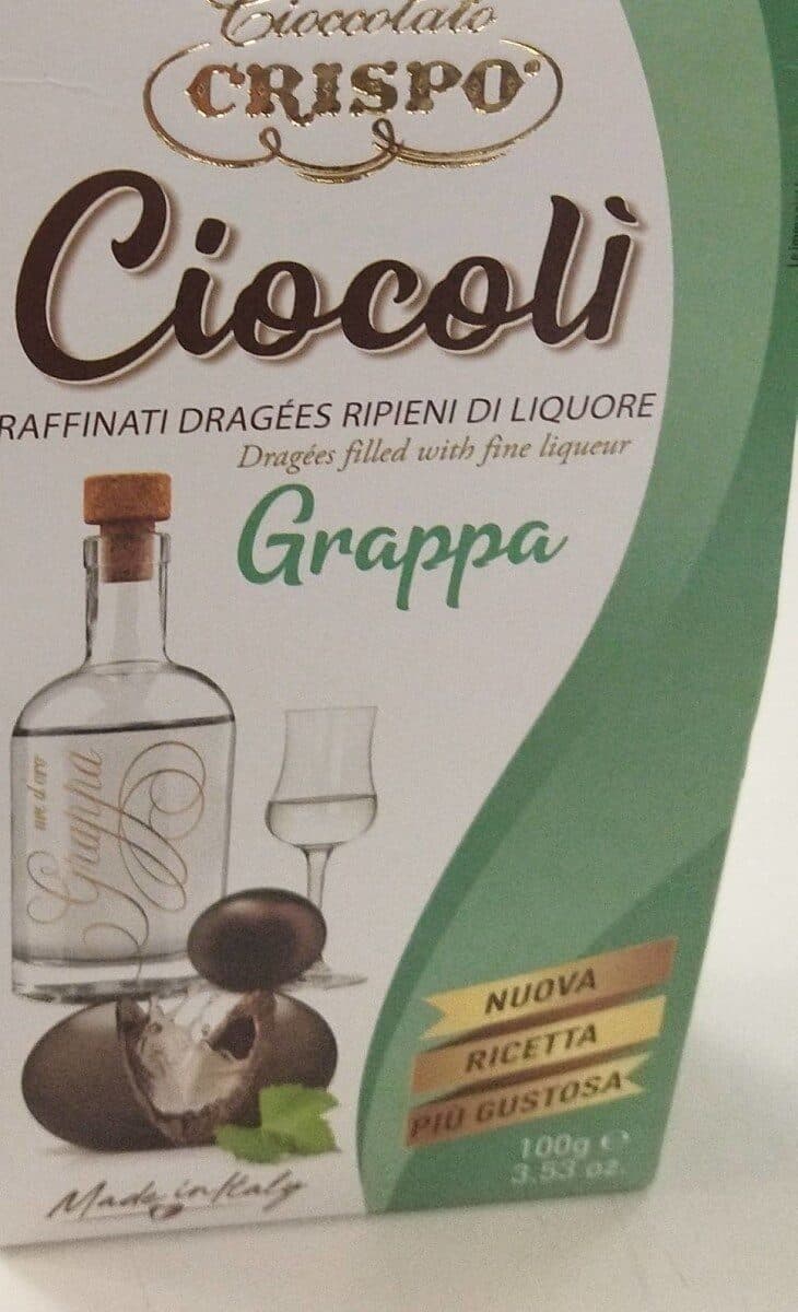 CRISPO srl [Ciocoli] Dark chocolate pralines filled with grappa packshot