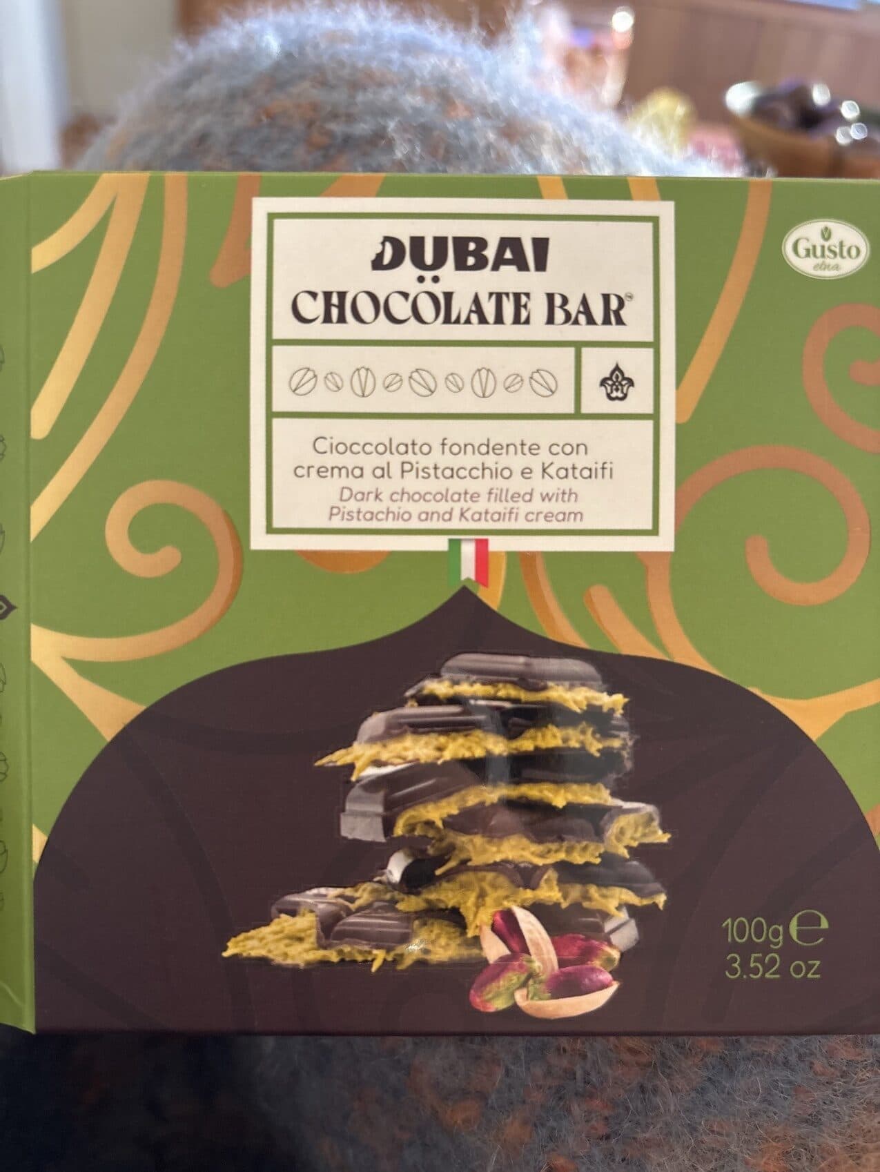 Gusto etna Dubai Chocolate Bar packshot