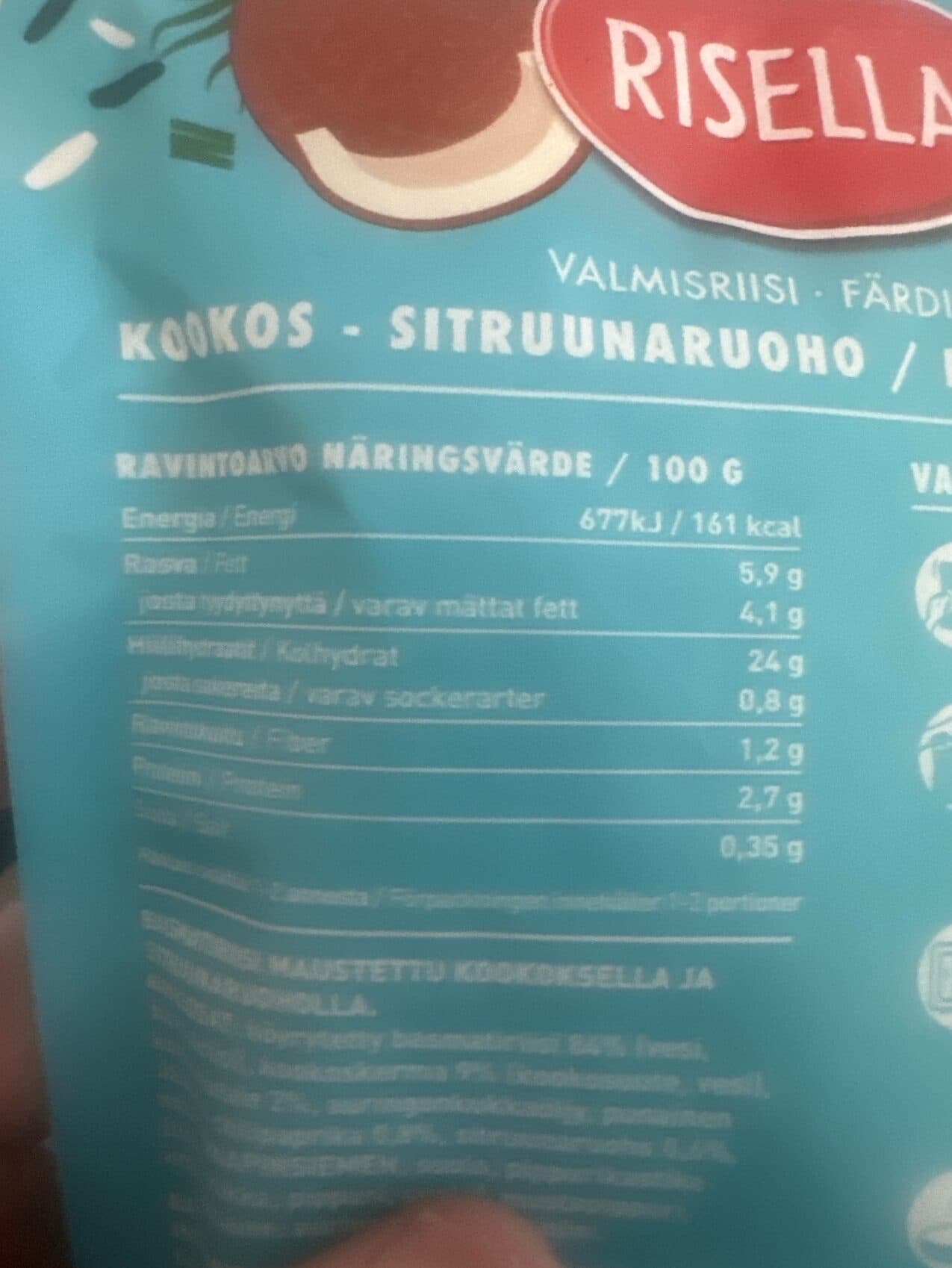 Risella Kookos Riisi packshot