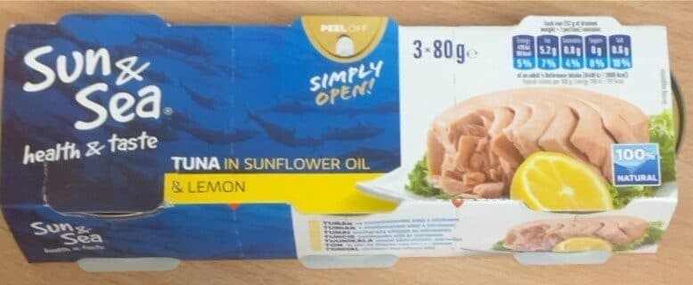 Tuna in Sunflower Oil & Lemon packshot