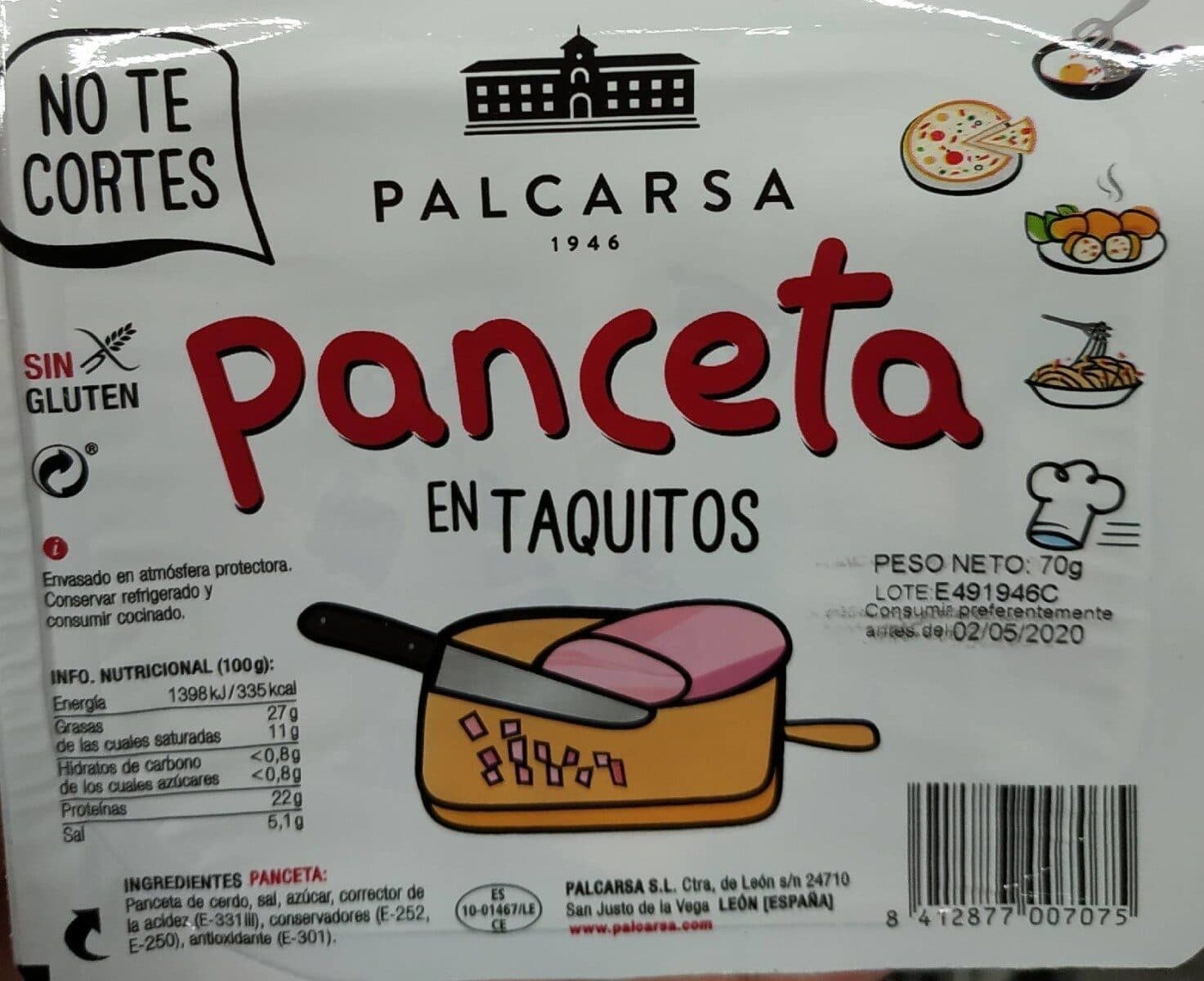 Palcarsa Taquitos de panceta packshot
