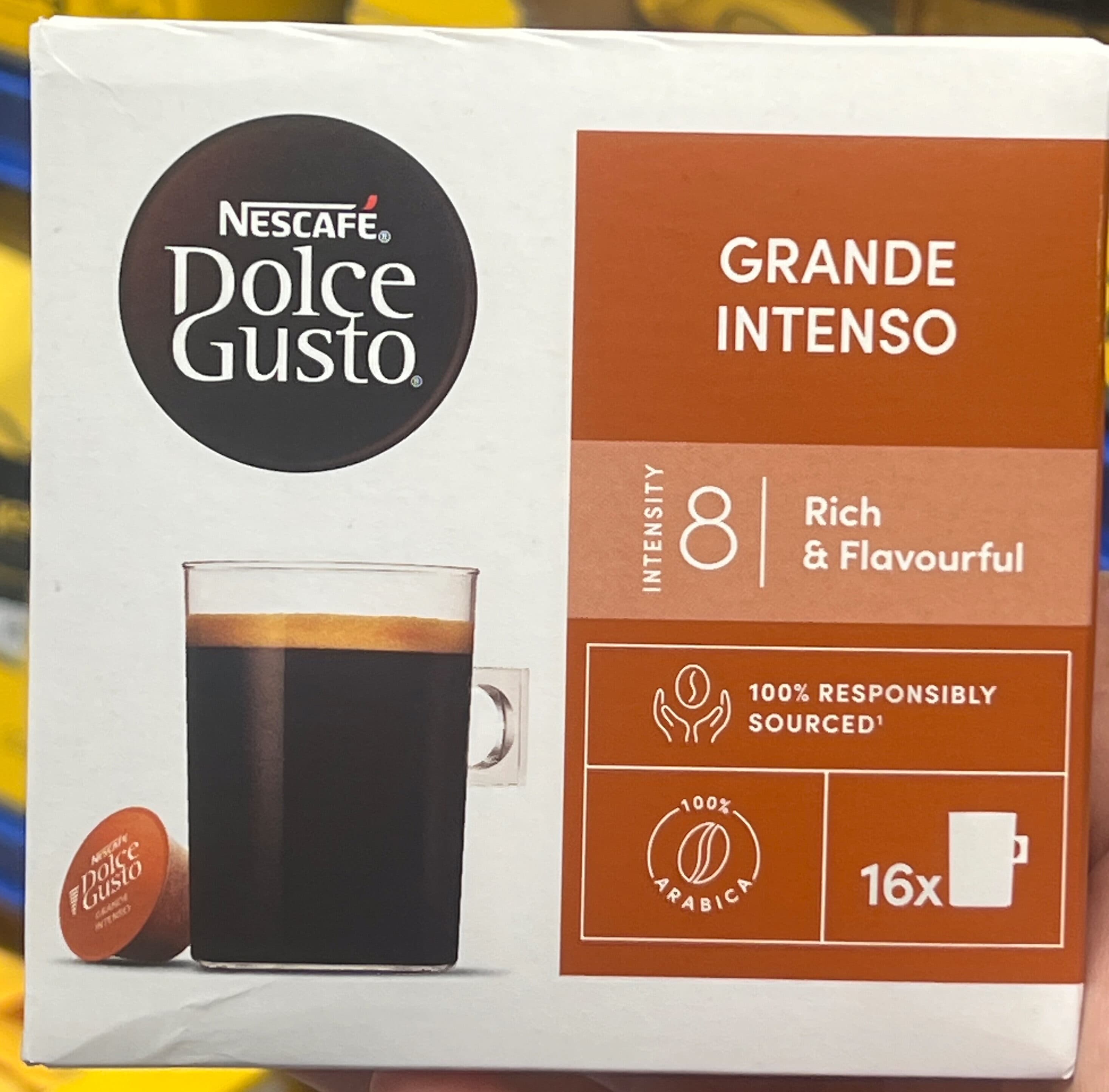 Dolce Gusto Grande Intenso coffee capsules packshot