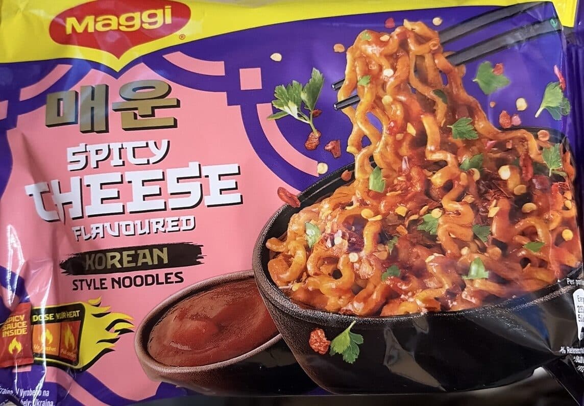 Maggi Spicy Cheese Flavoured Korean Style Noodles packshot