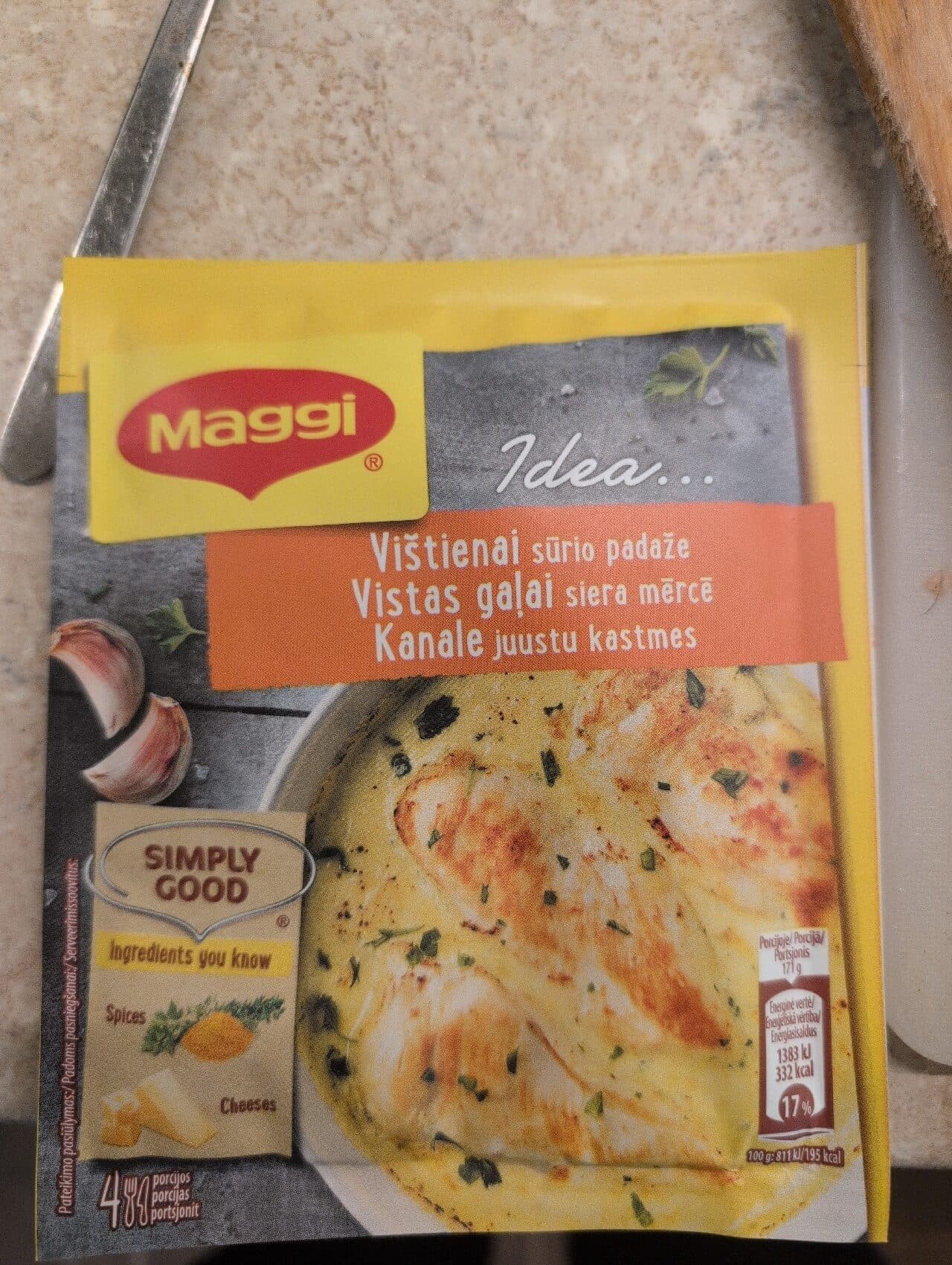 Maggi Ruošinys MAGGI IDEA vištienai keturių rūšių sūrių padaže packshot