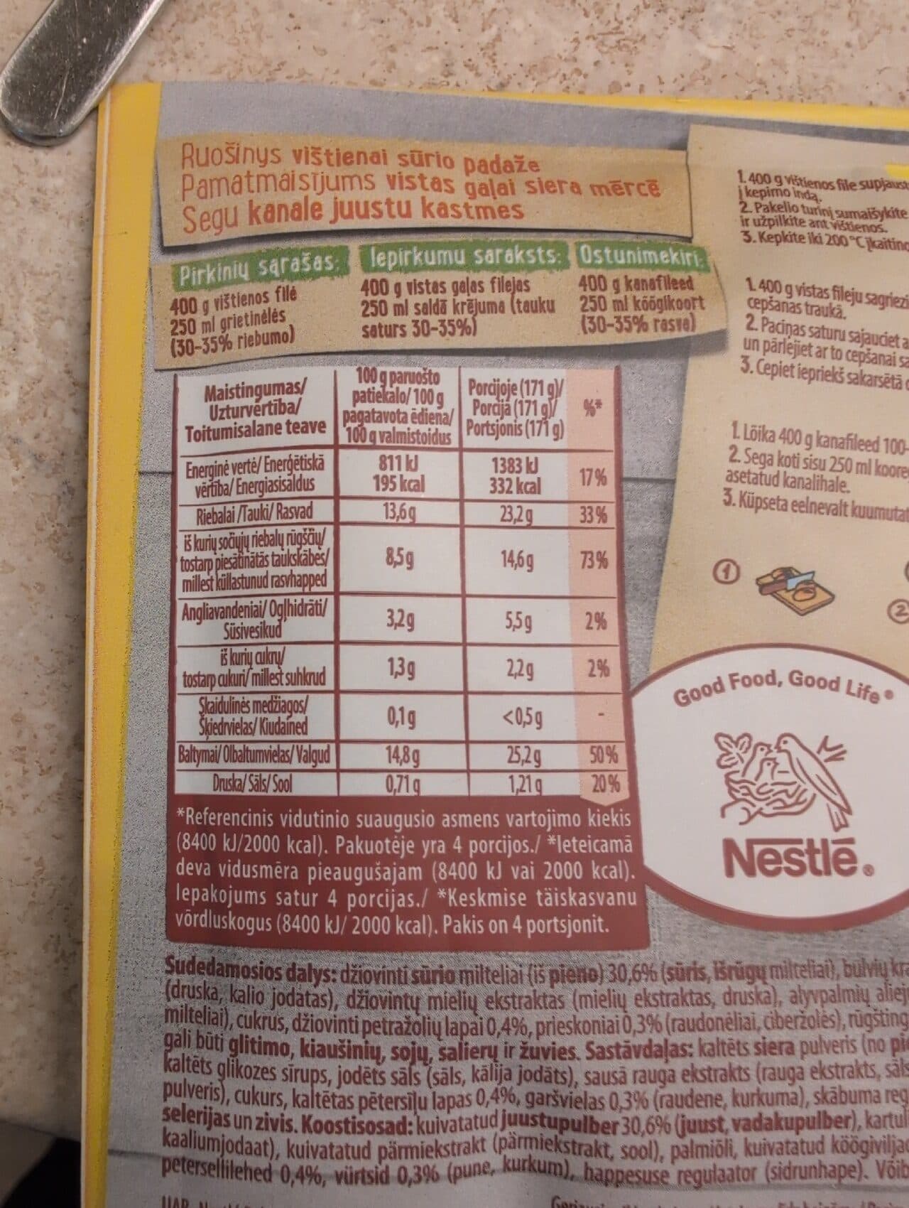 Maggi Ruošinys MAGGI IDEA vištienai keturių rūšių sūrių padaže packshot