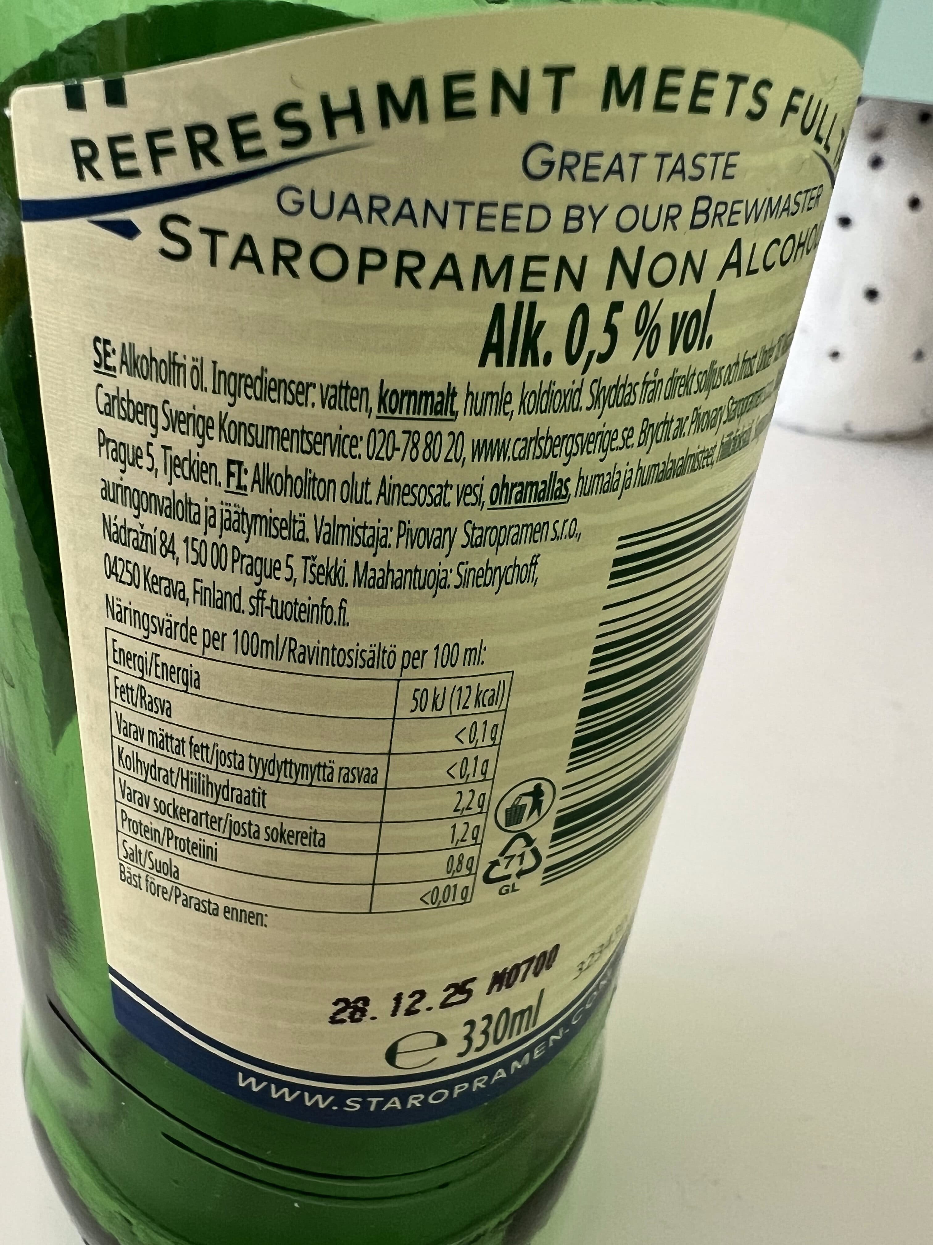 Staropramen Non-alcoholic beer packshot