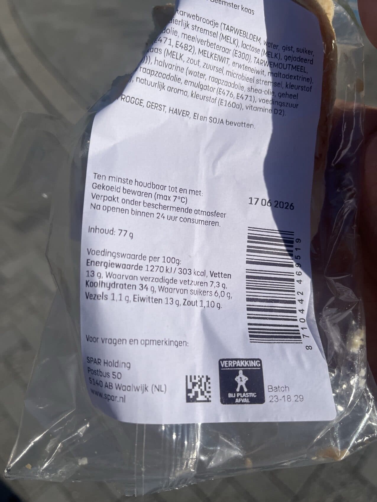 Spar Broodje Kaas packshot