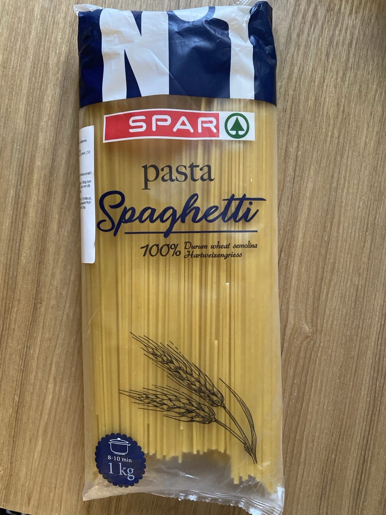 Spar Spar pasta spaghetti 100% Durum Wheat packshot