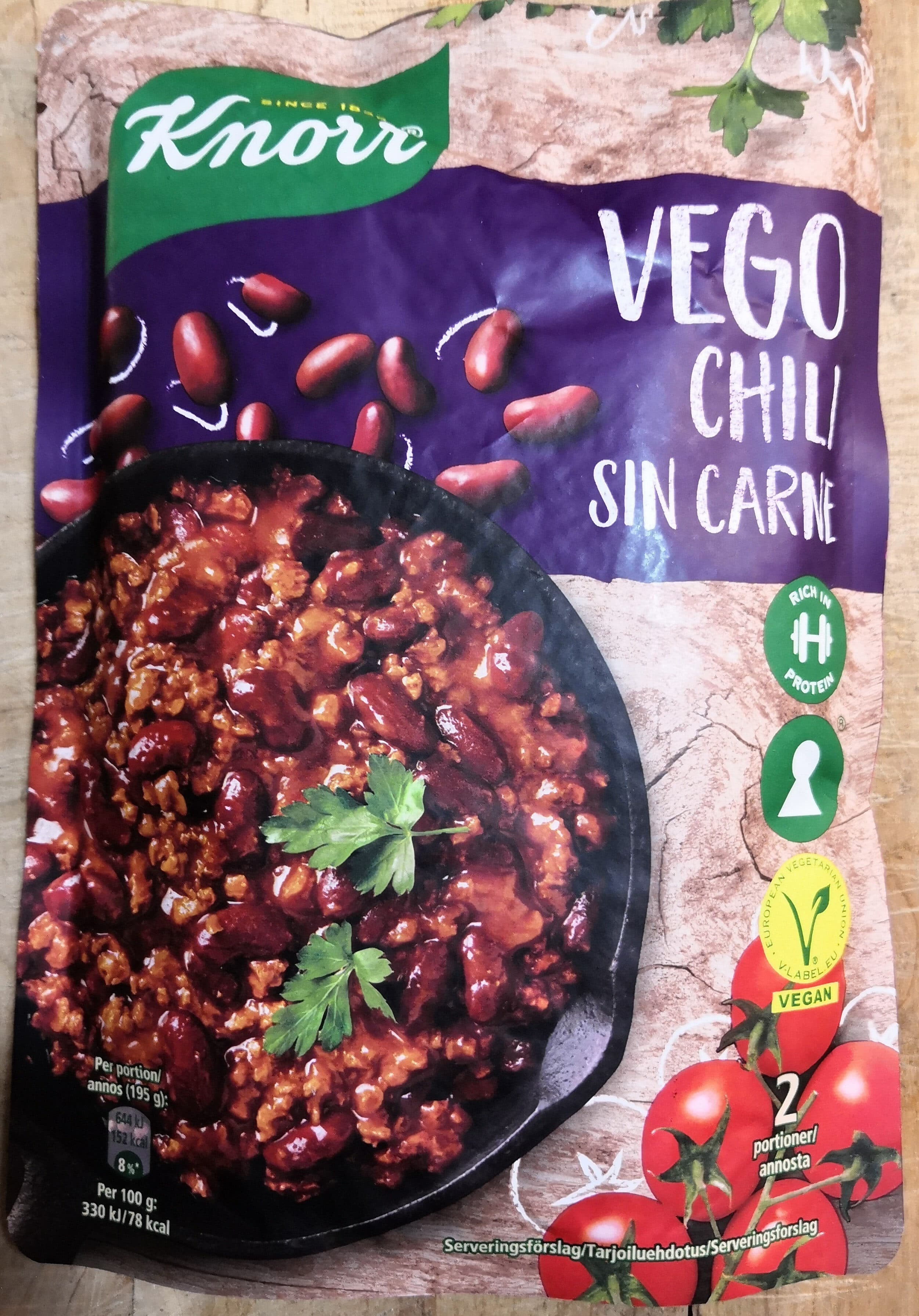 Knorr Vego Chili sin carne packshot