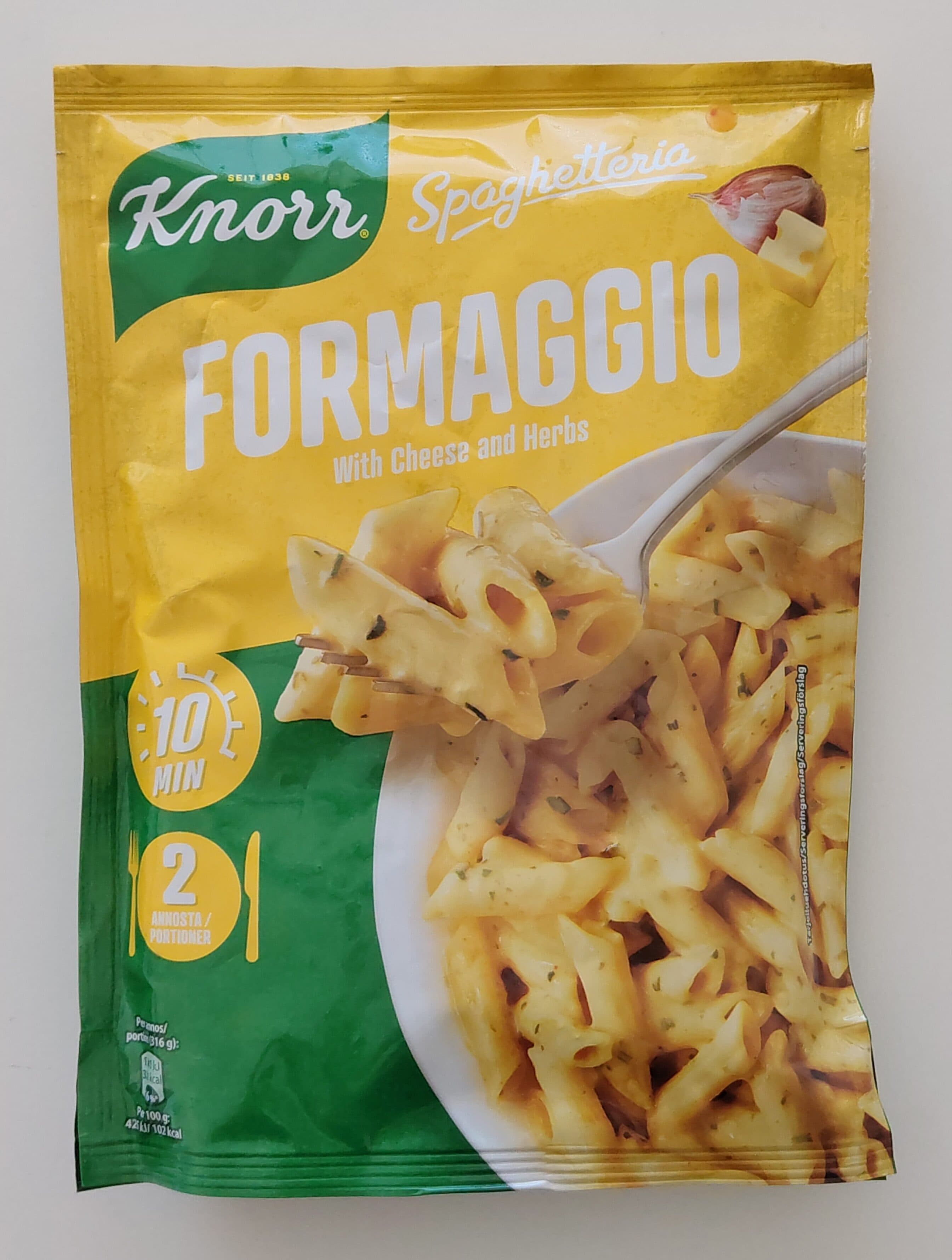 Knorr Formaggio with herbs and cheese (cooked) packshot