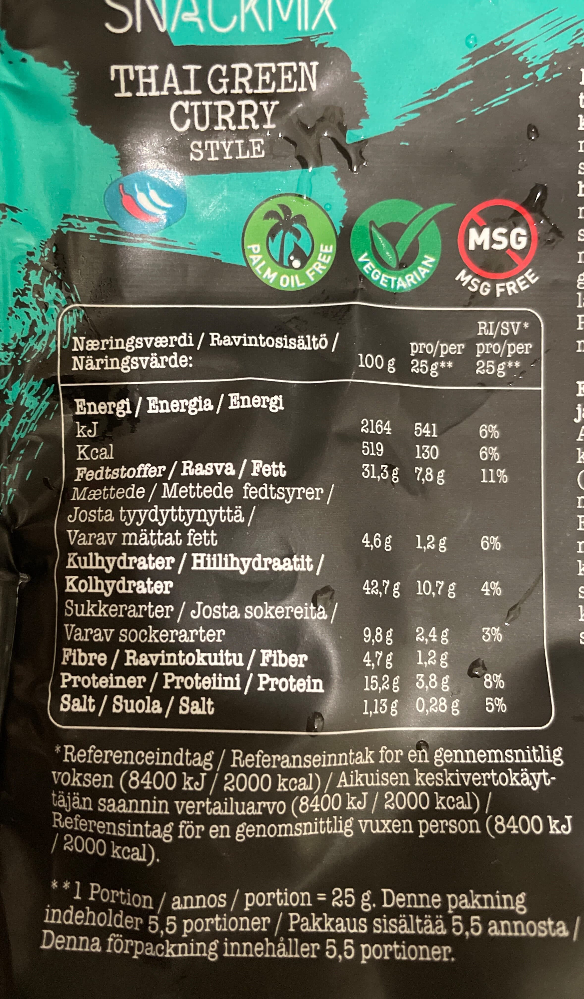Mitsuba Streetfood Snackmix Thai Green Curry packshot