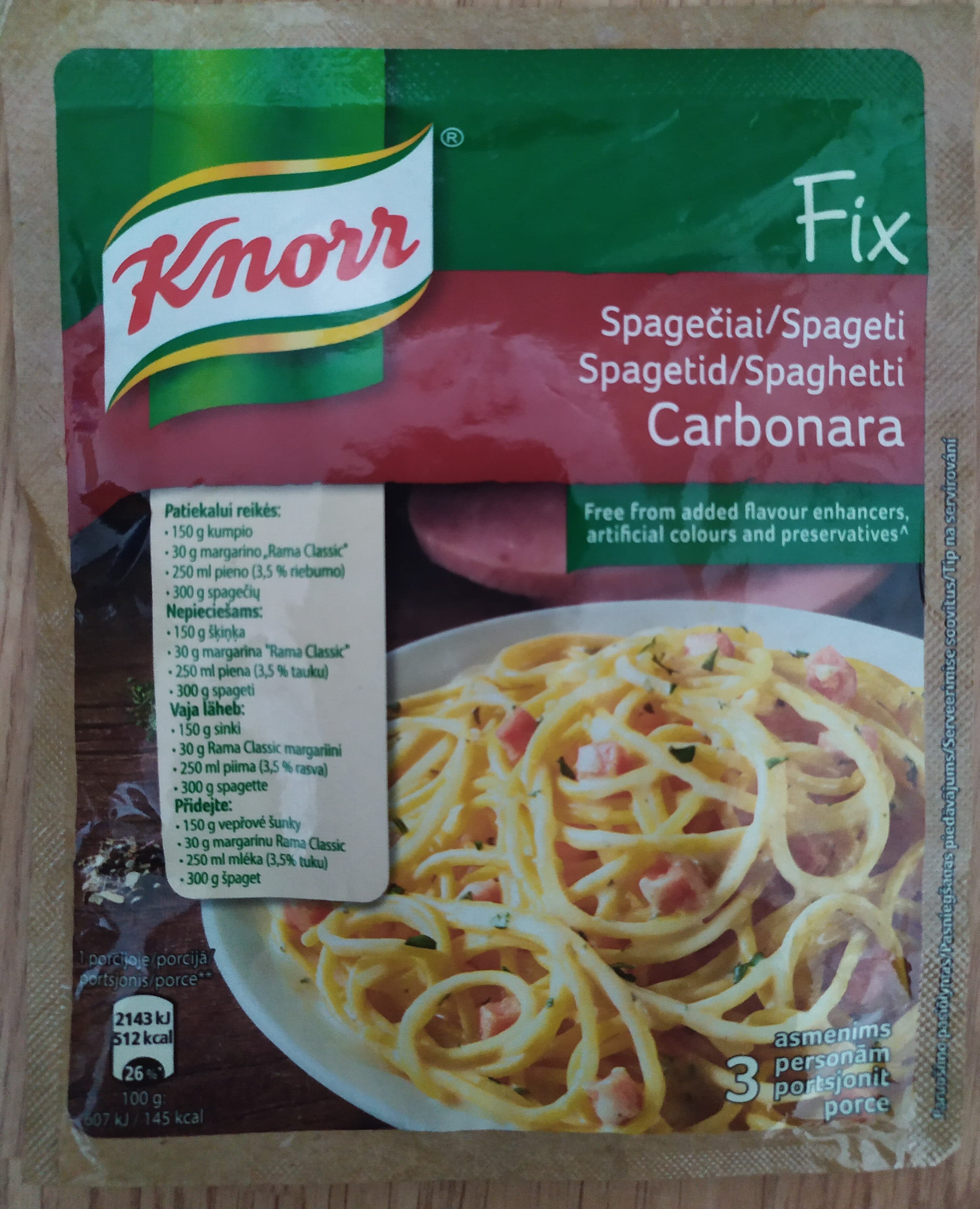 Knorr Spaghetti carbonara packshot