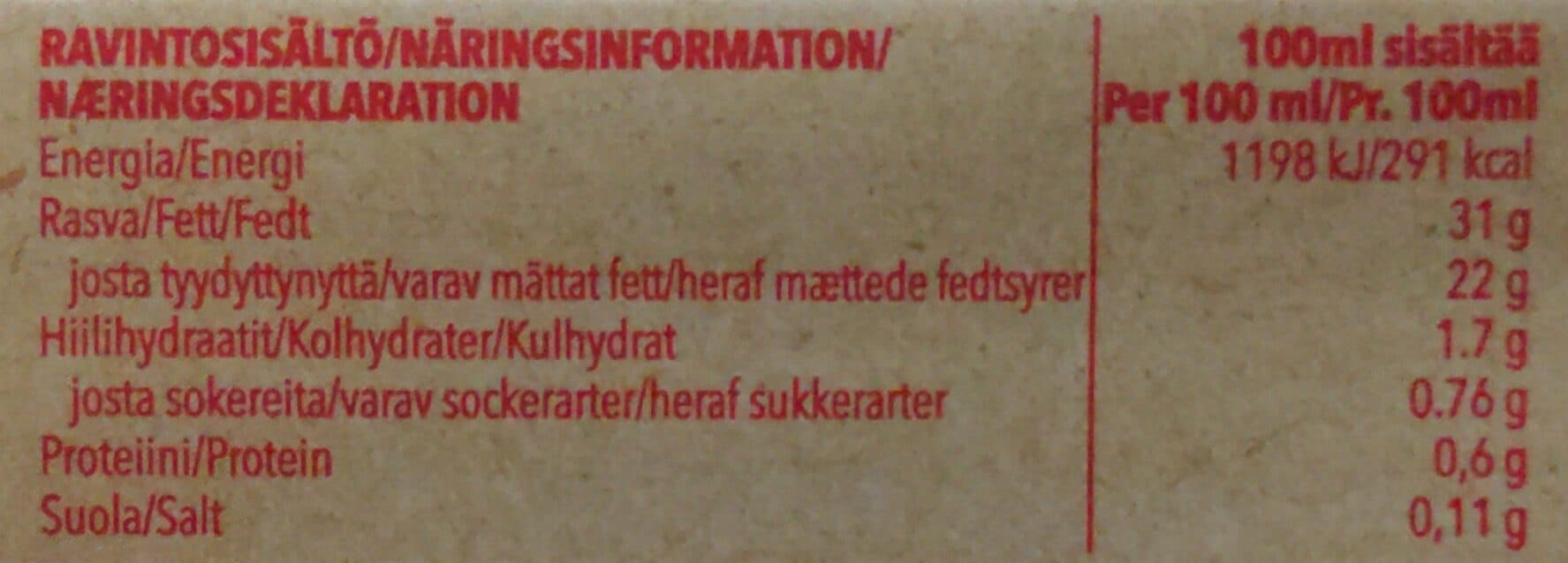 FLORA Plant cream 31% fat packshot