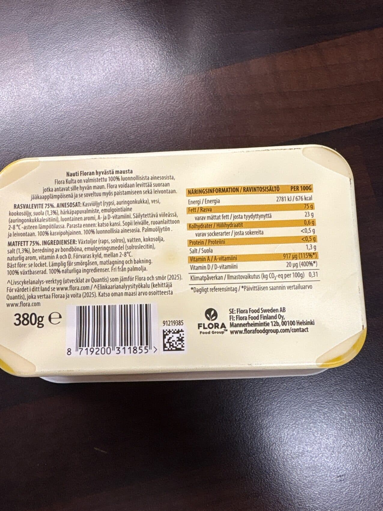 Flora Kulta Plant-based butter packshot