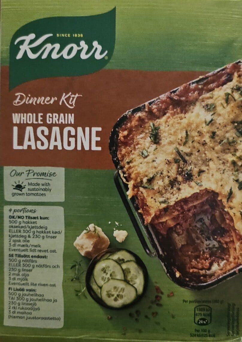 Knorr Täysjyvä Lasagne packshot