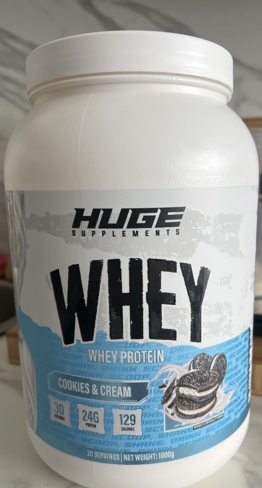 Huge supplements Whey Protein Cookies and Cream packshot