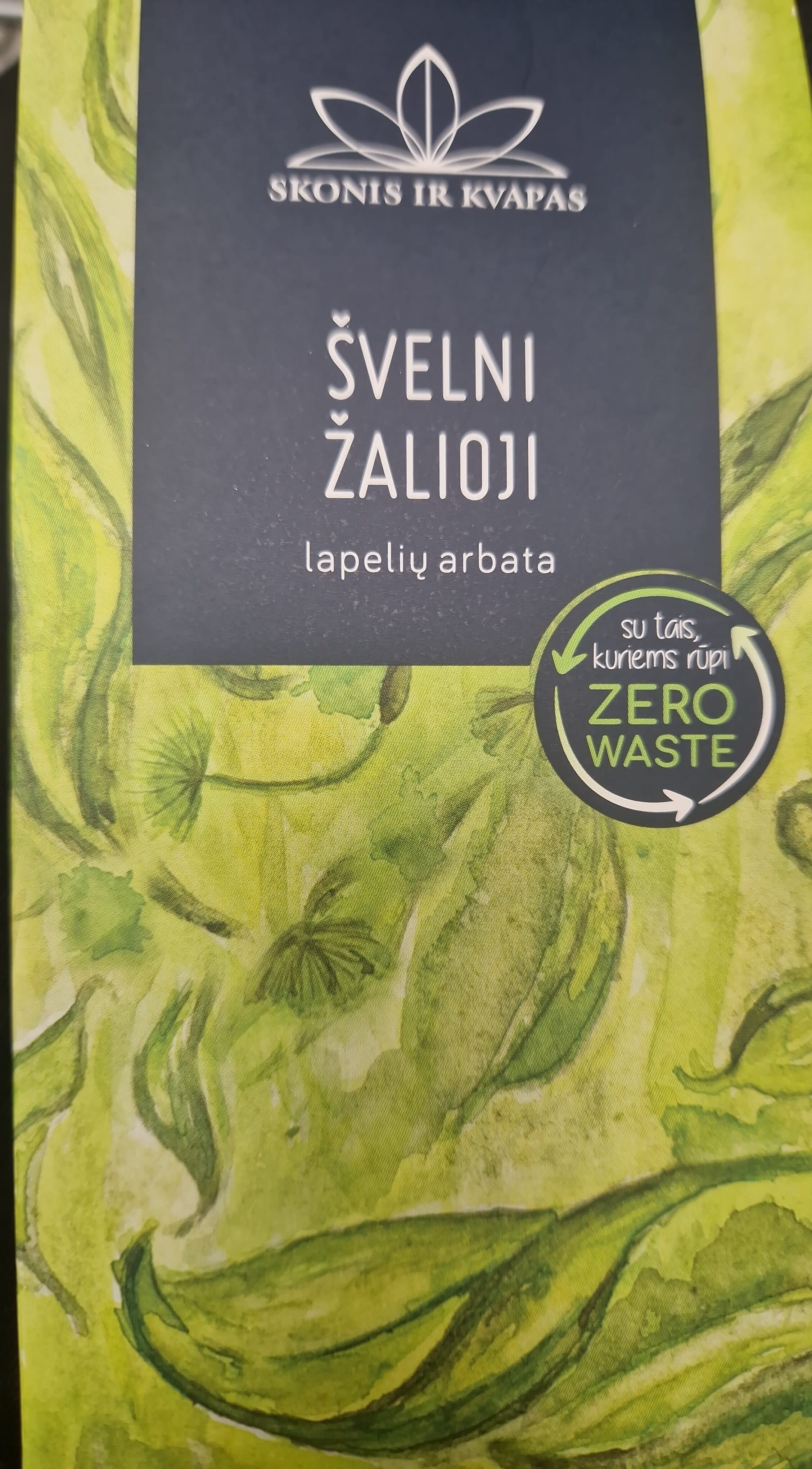 Švelni žalioji lapelių arbata packshot