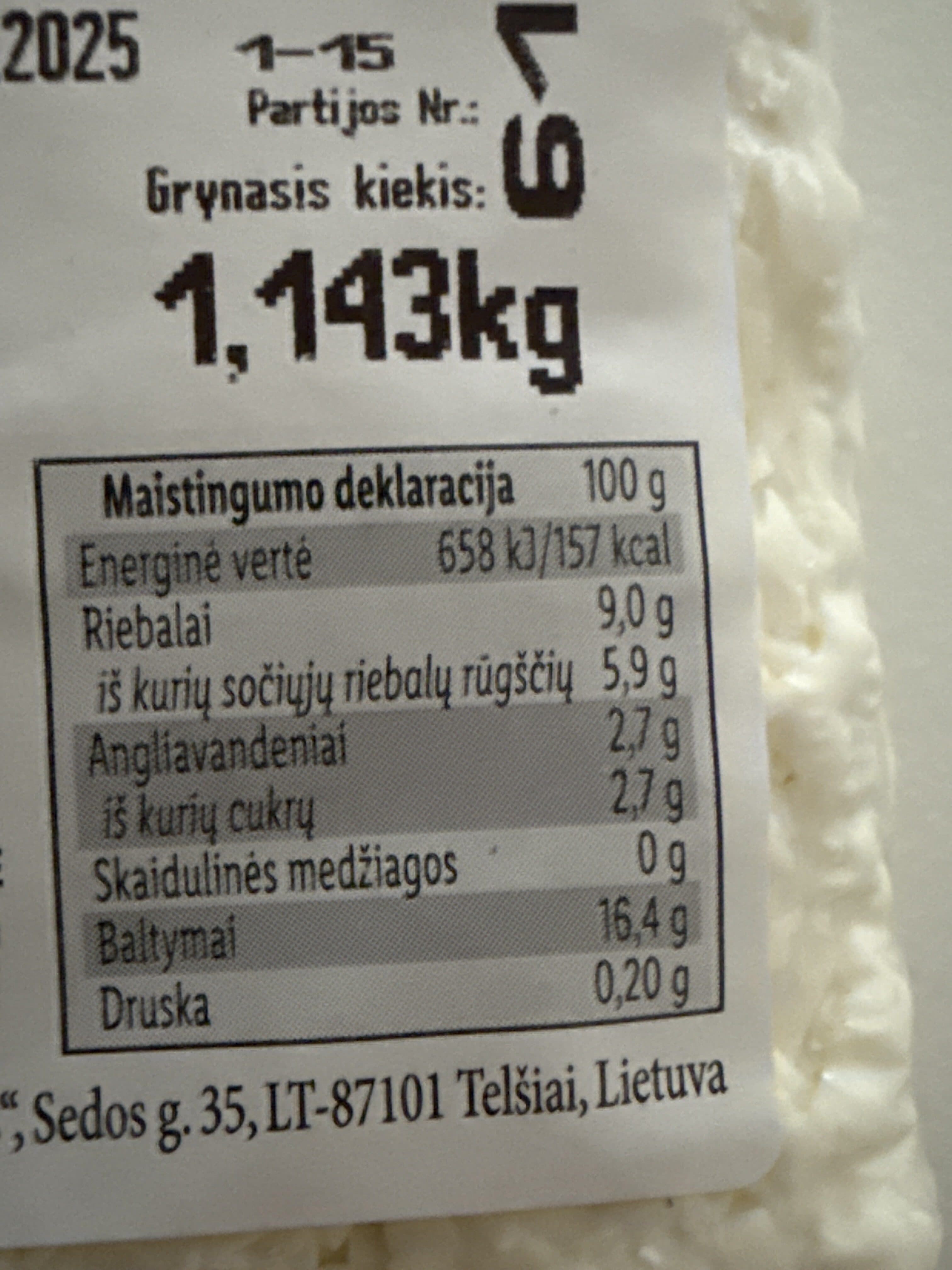 Open Food Facts Pusriebė varškė packshot