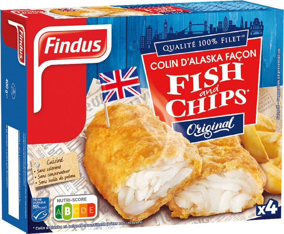 Findus Colin d'Alaska MSC façon Fish & Chips packshot