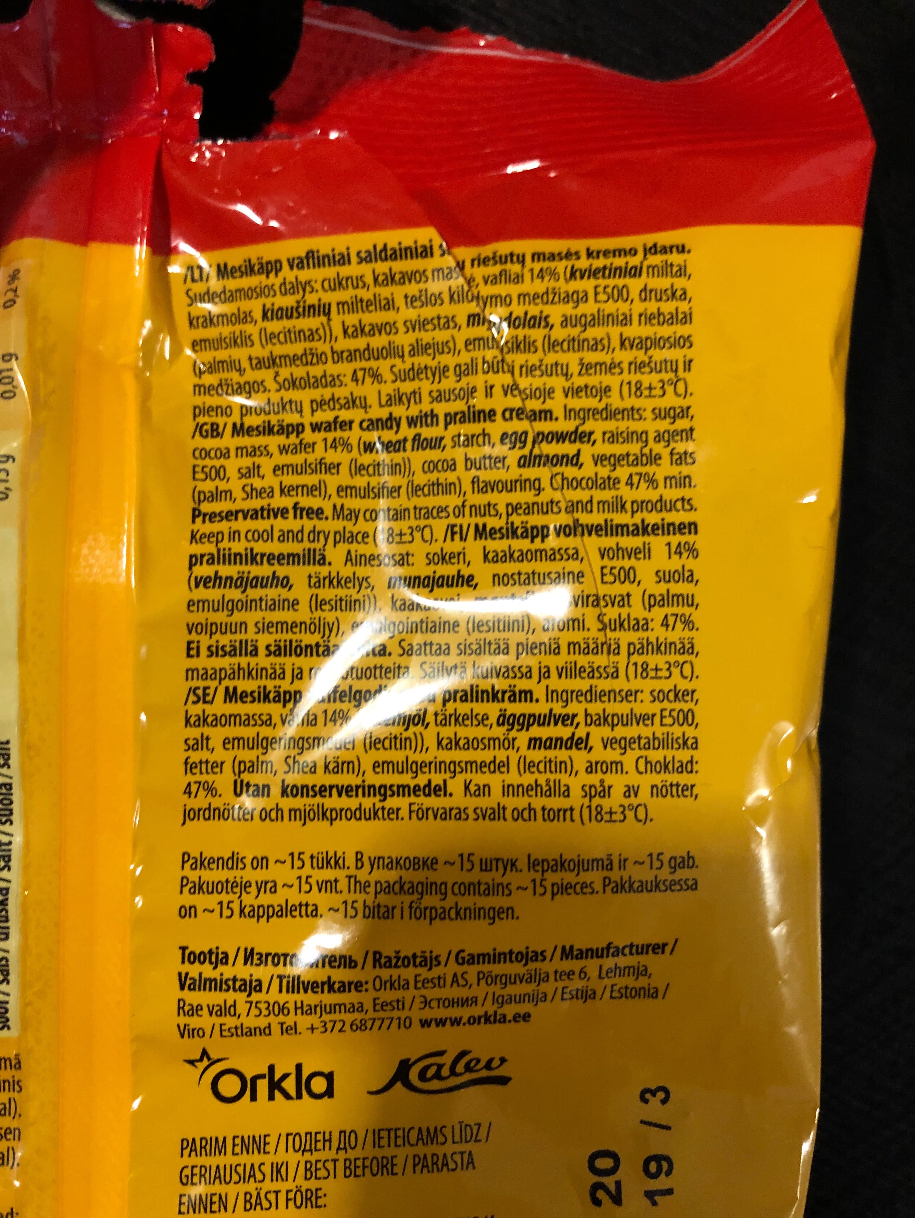 Kaleo Mesikäpp vahvlikomm packshot