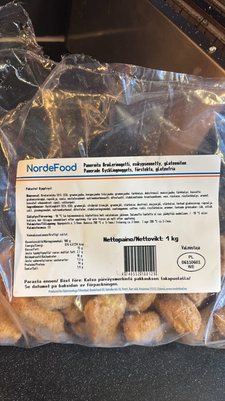 Paneroitu Broilerinugetti packshot