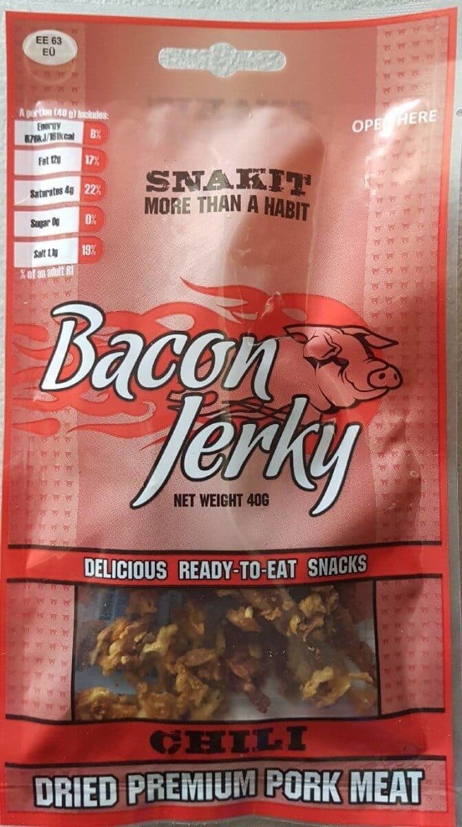 Snakit Bacon jerky chili packshot