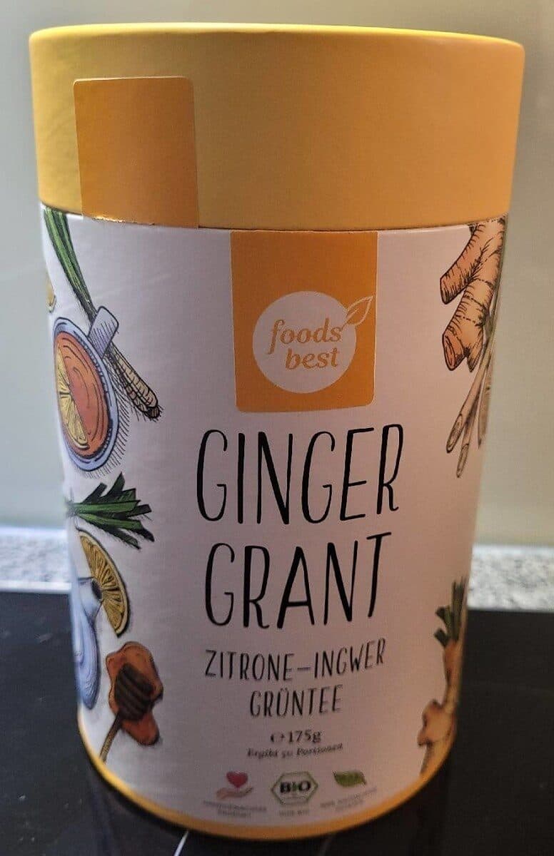 Gingen Grant , Zitrone-Ingwer Grüntee packshot