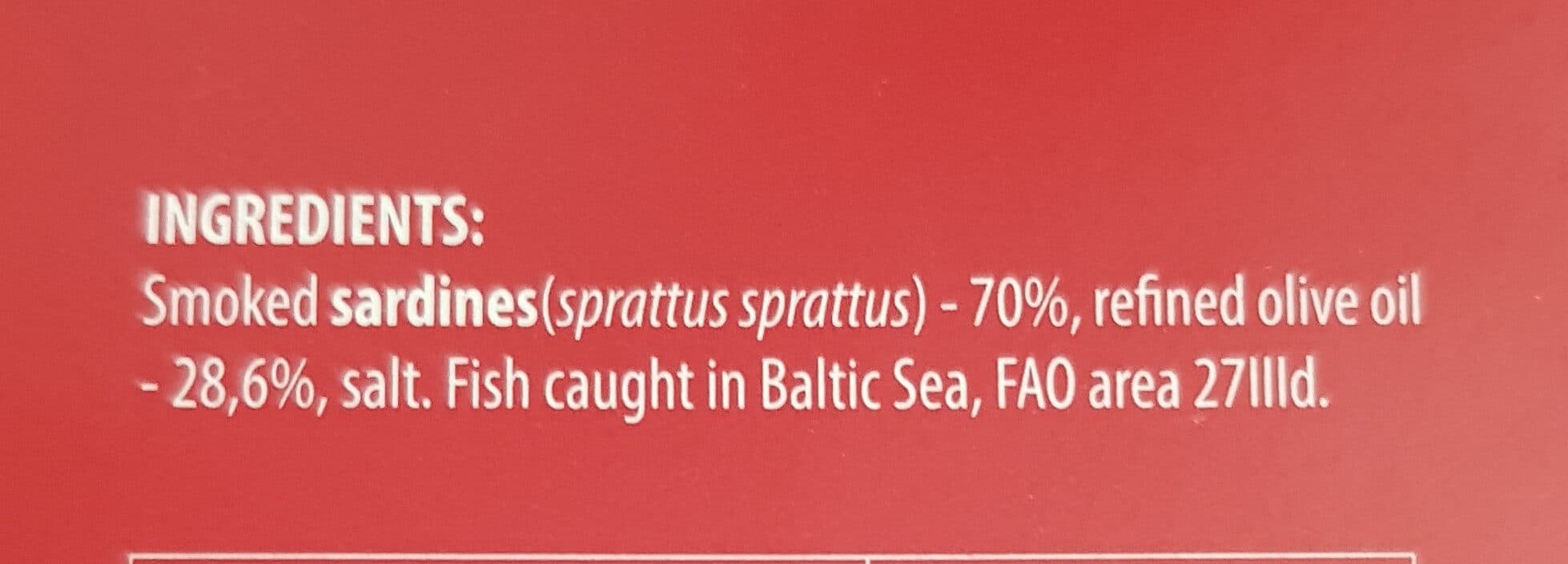 Open Food Facts Smoked Brisling Sardines in olive oil packshot