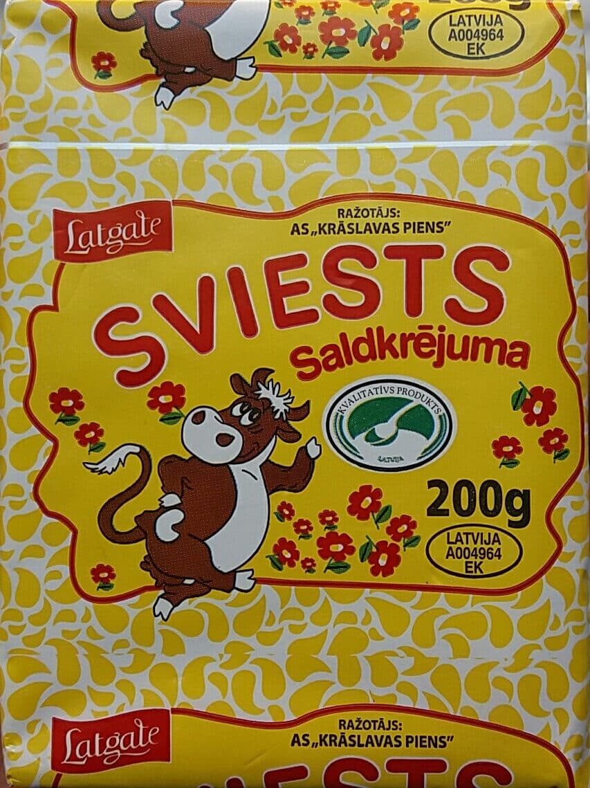 Krāslavas piens 82.5% sviests, saldkrējuma packshot