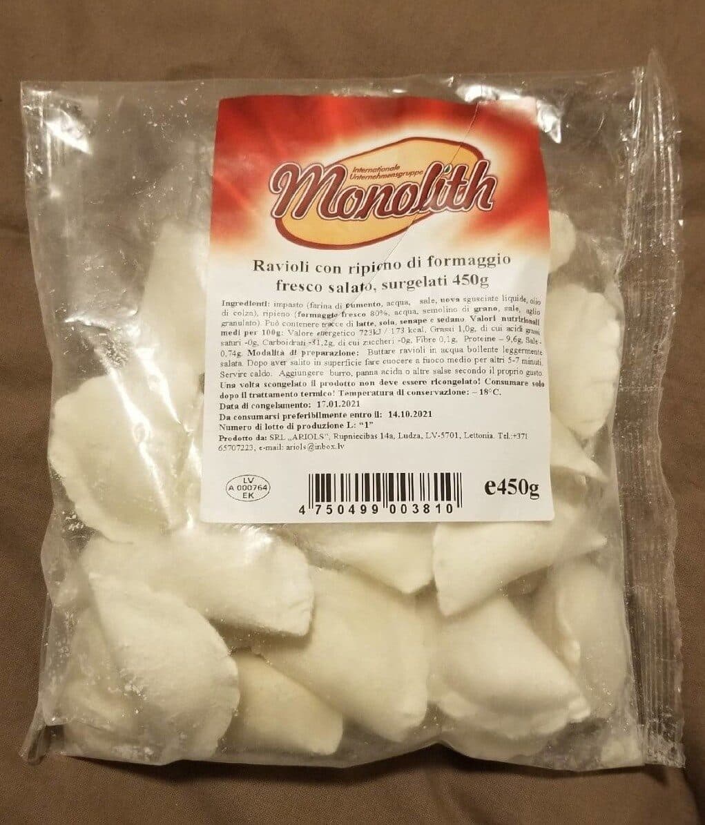 Ravioli ripieni packshot