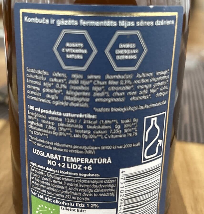 Dzīvības dzēriens Komuča roibuša packshot