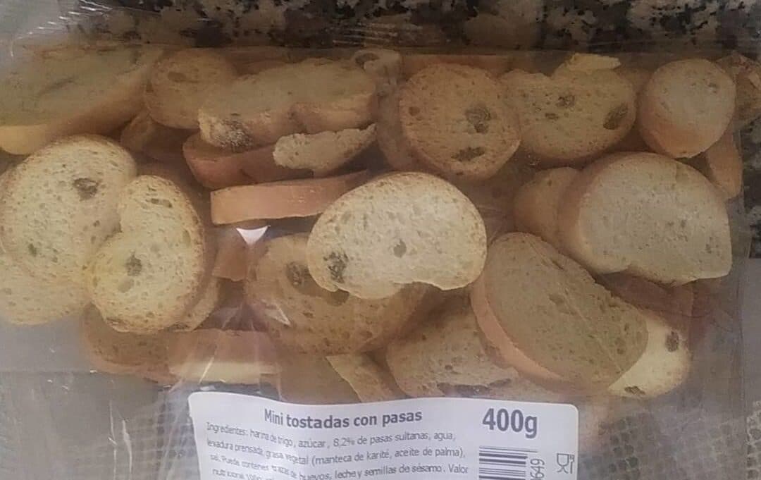 Mini tostadas con pasas packshot