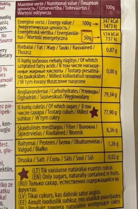 VERI BERI cherry fruit strips packshot