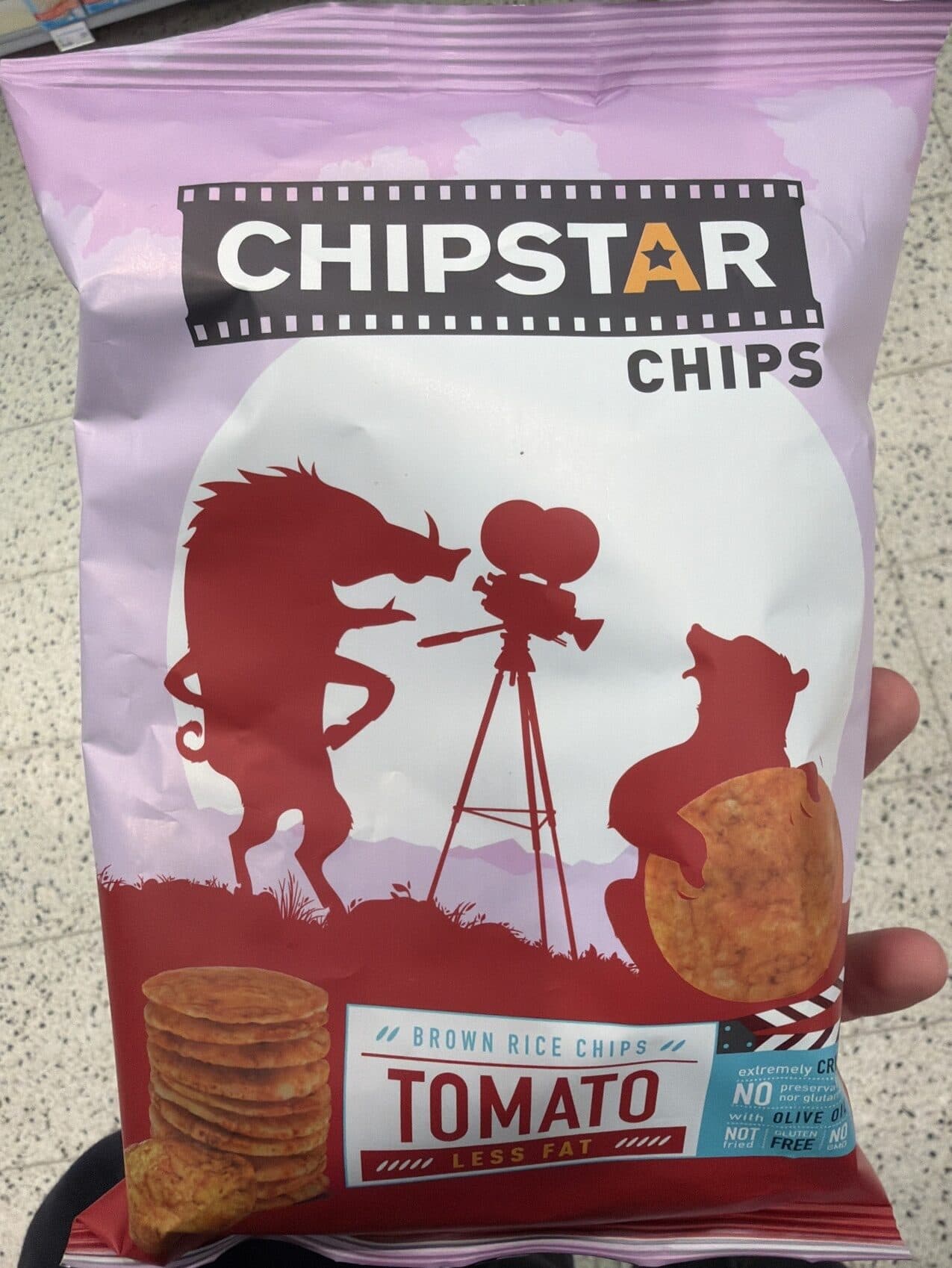 Chipstar Tomatimaitselised riisikrõpsud packshot