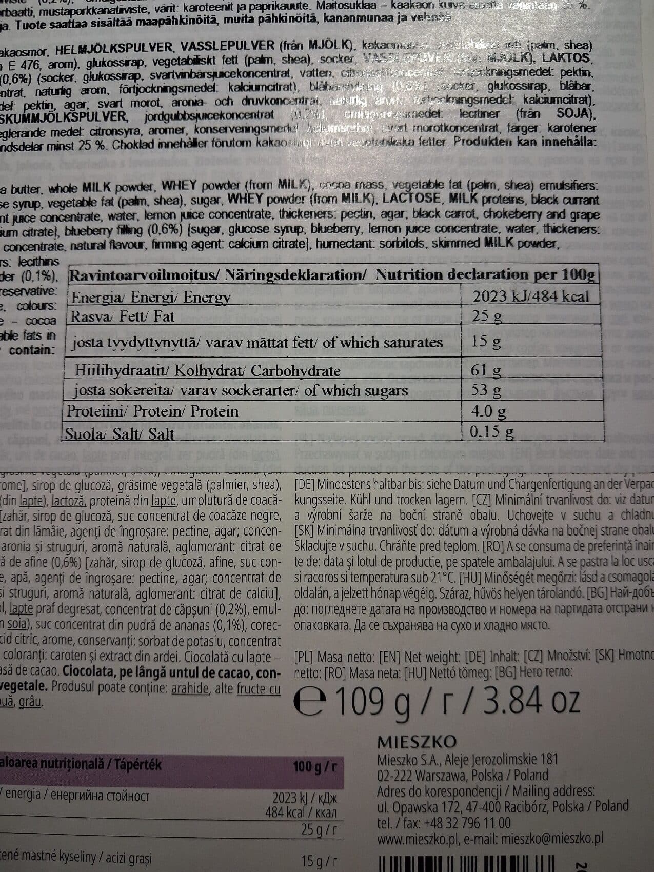 Amoretta Milk Chocolate Pralines Fruits packshot