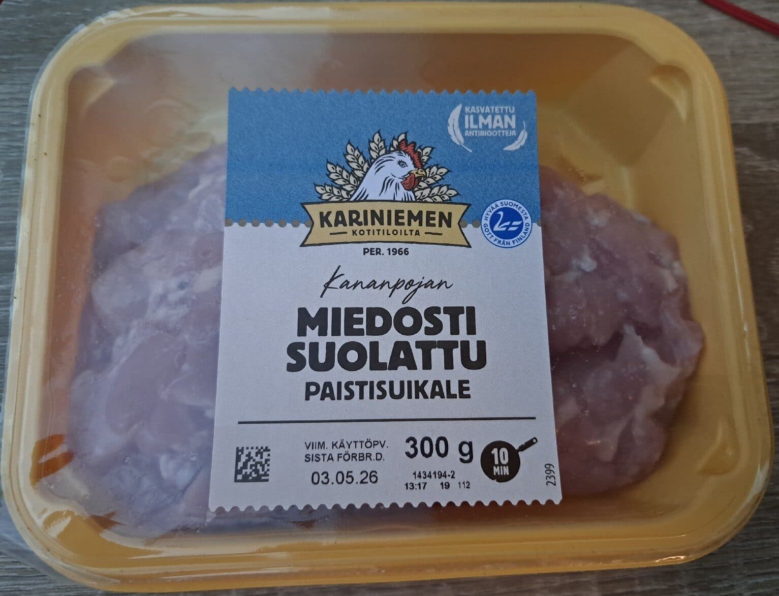 Kariniemen Kananpojan Miedosti Suolattu Paistisuikale packshot