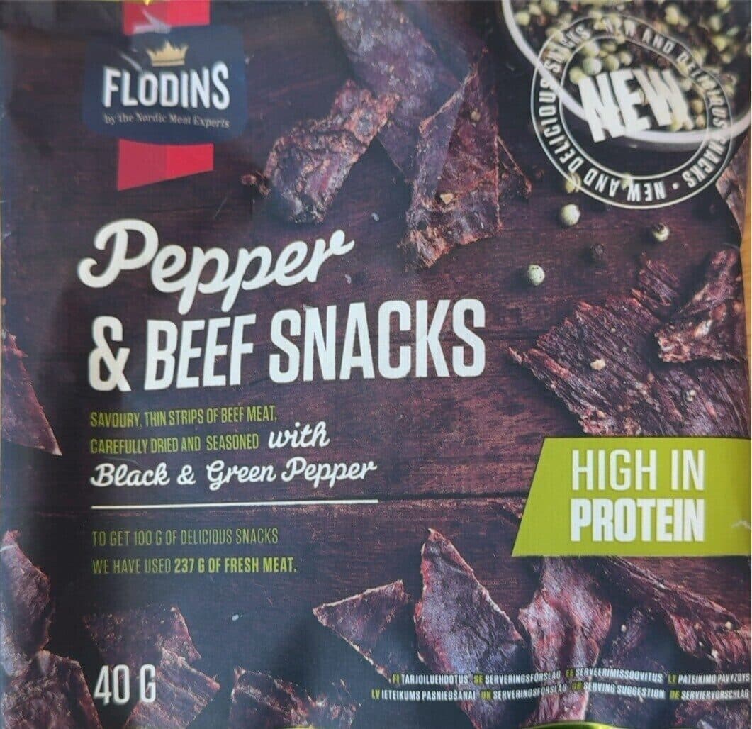 Pepper & BEEF SNACKS packshot