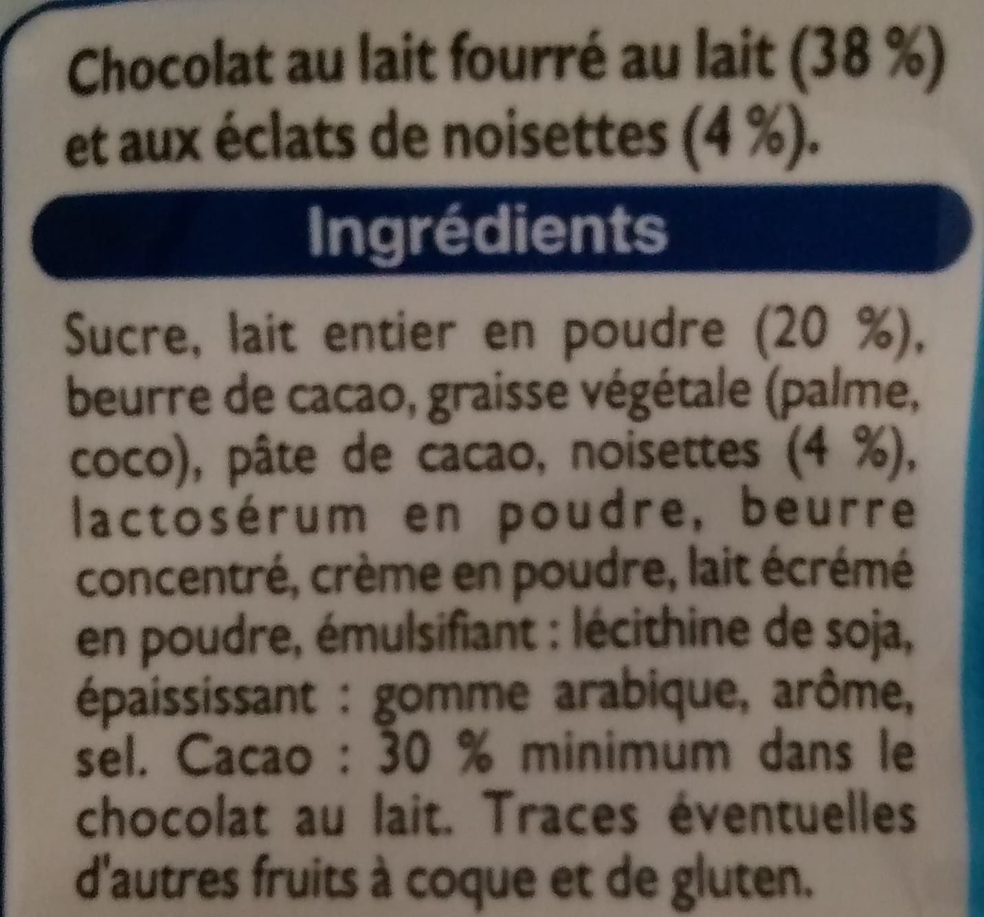 Leader Price Mini Œufs - Chocolat au Lait fourré Lait et Noisettes packshot