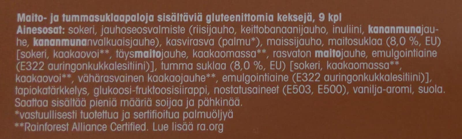 Pirkka Gluteeniton suklaa-cookie packshot