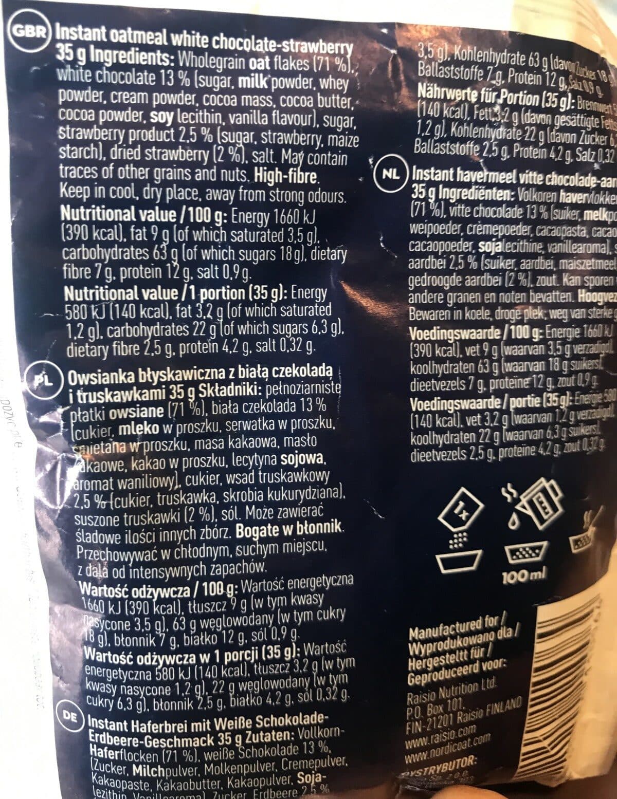 Open Food Facts Instant oatmeal packshot