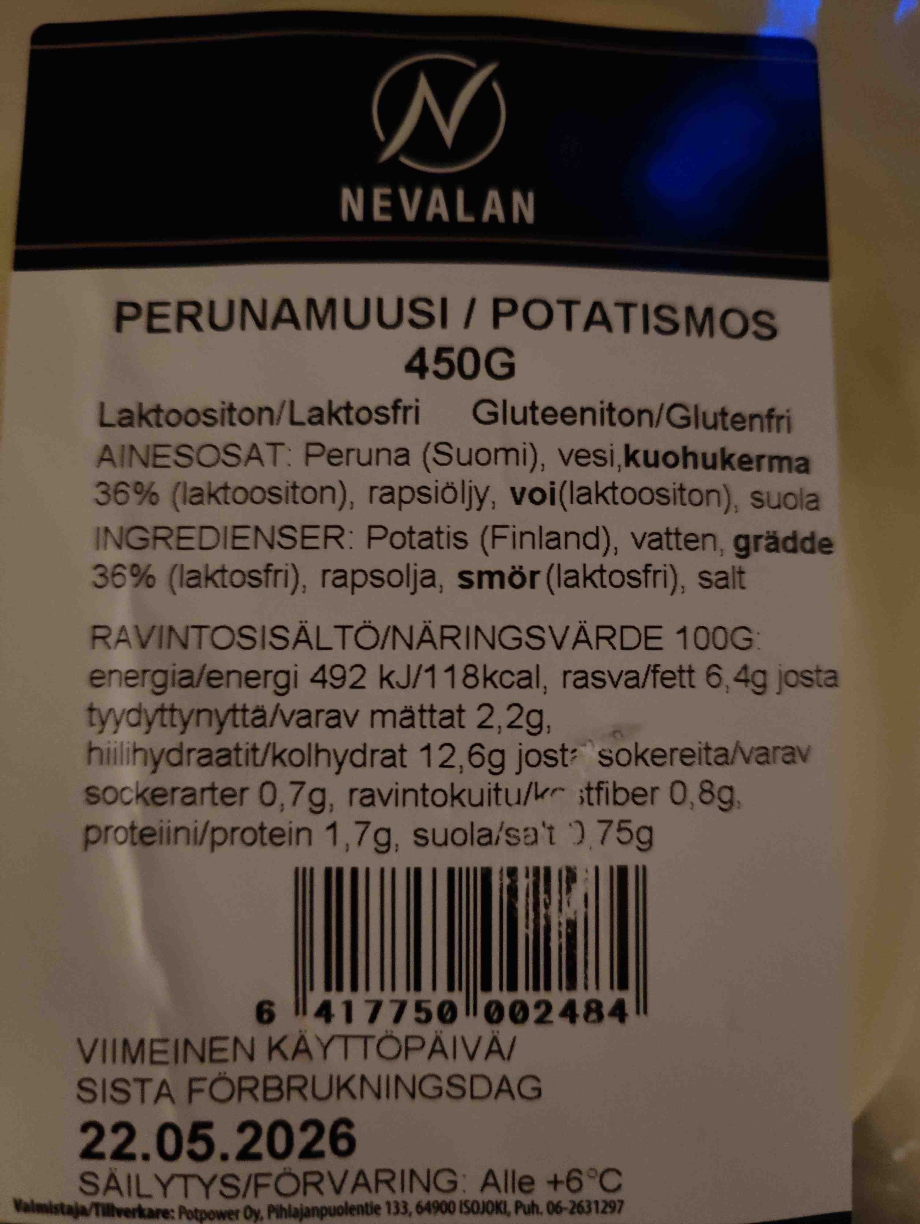 Nevalan Perunamuusi packshot