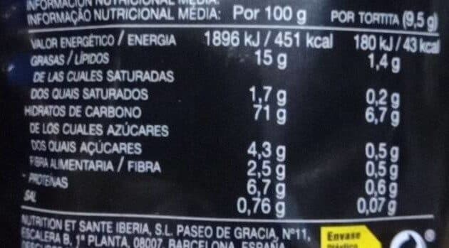 Open Food Facts Tortitas Miel y Mostaza packshot